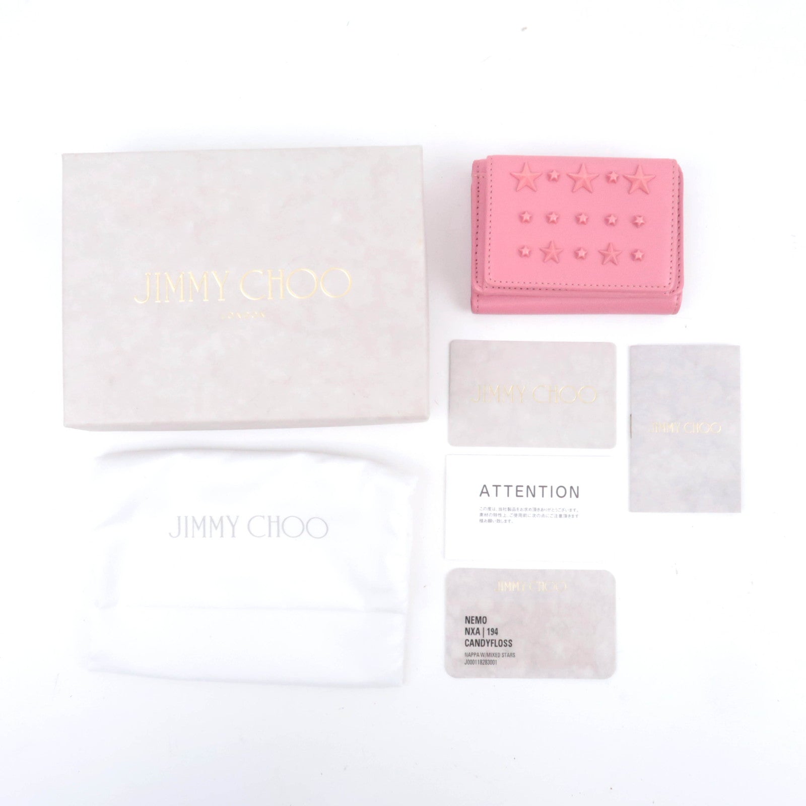 JIMMY CHOO Star Studs Leather Wallet Pink