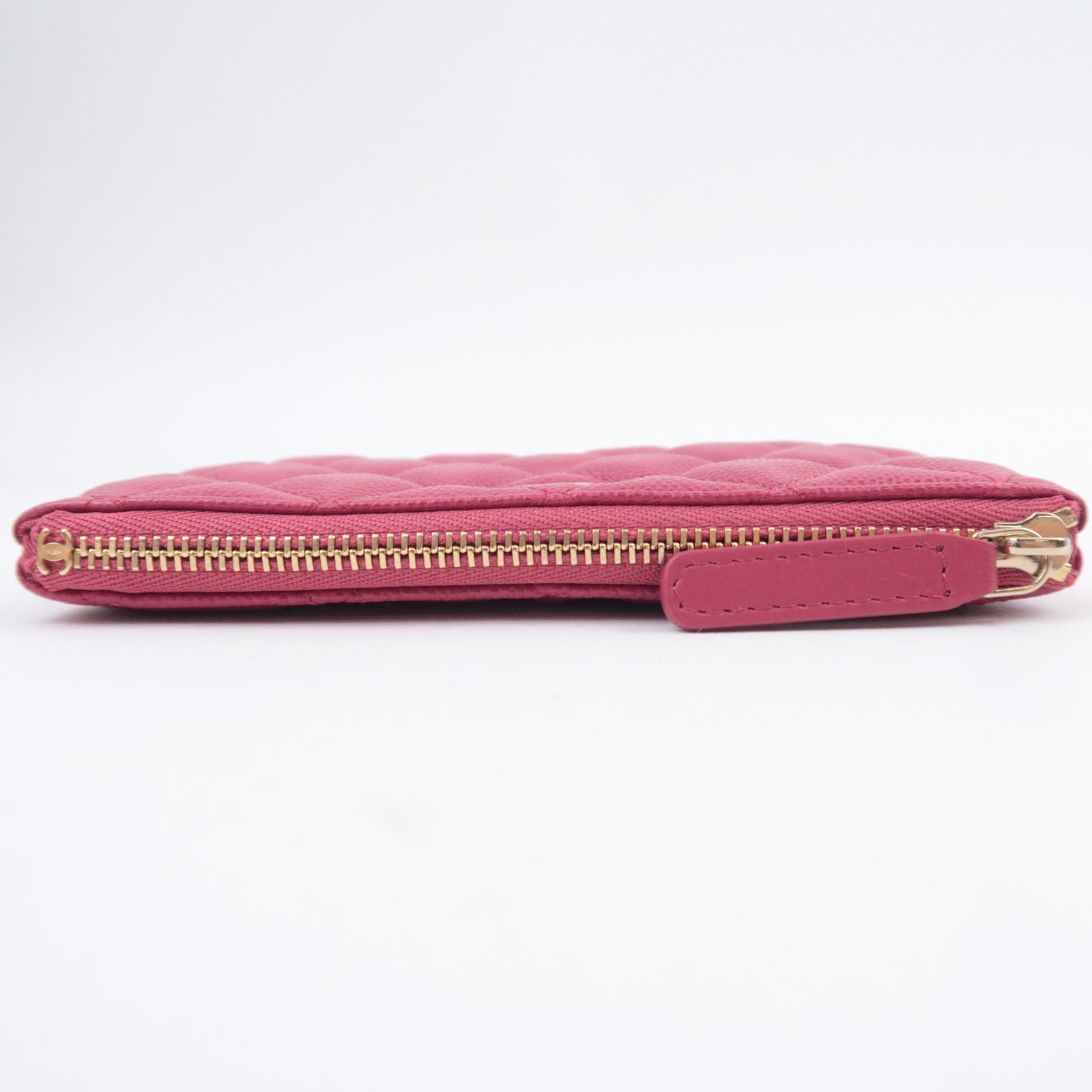 CHANEL Coco Mark Matelasse Classic Mini Pouch Caviarskin Pink A82365