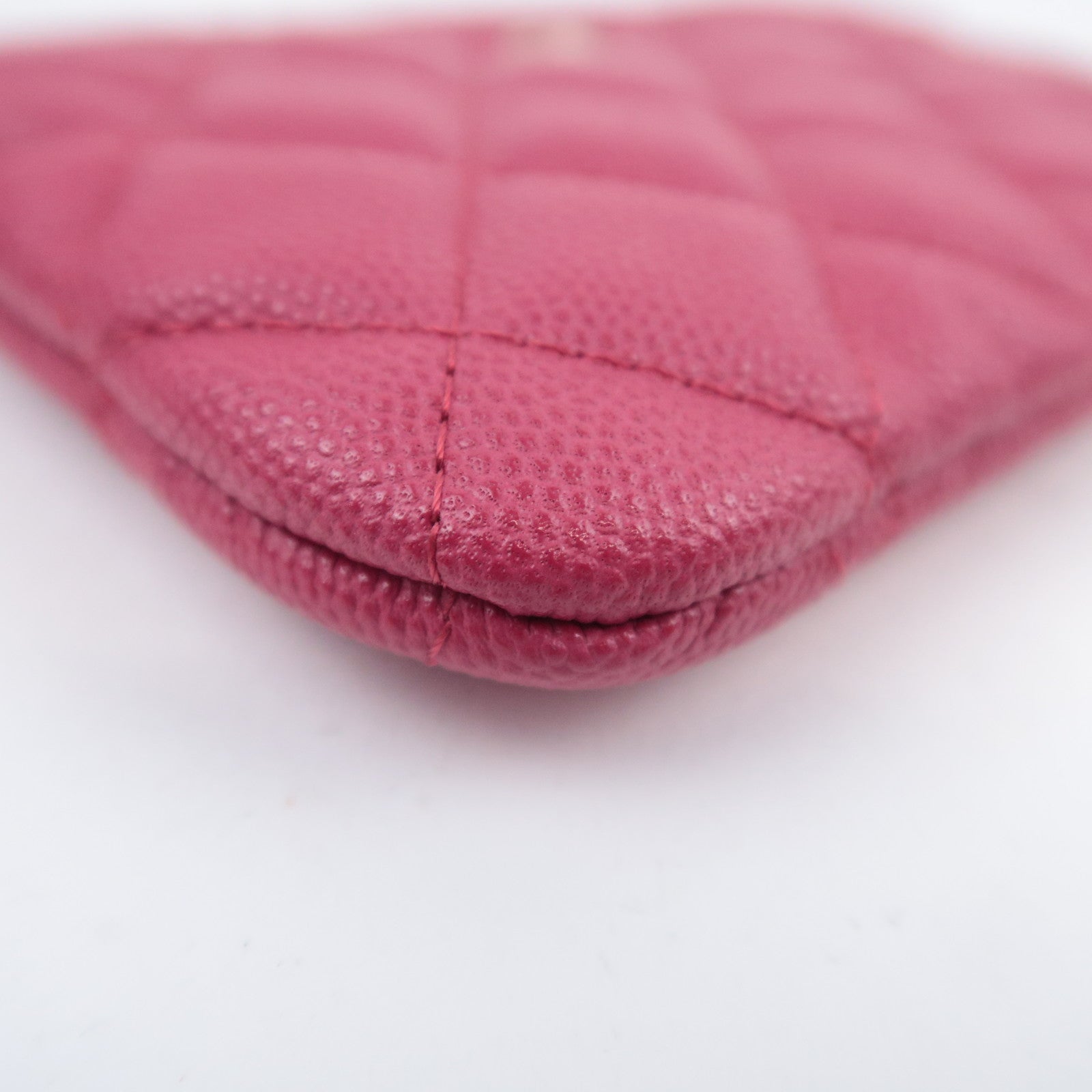 CHANEL Coco Mark Matelasse Classic Mini Pouch Caviarskin Pink A82365