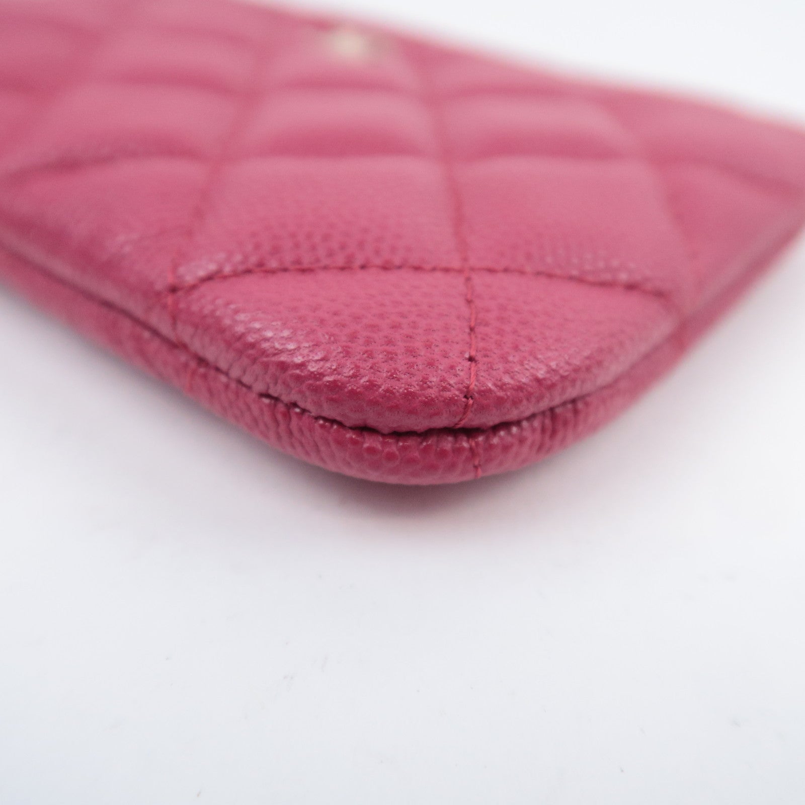 CHANEL Coco Mark Matelasse Classic Mini Pouch Caviarskin Pink A82365