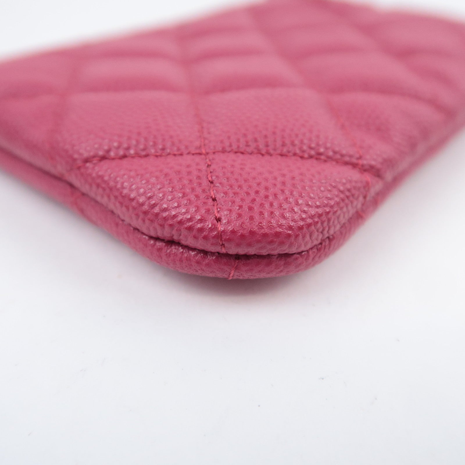 CHANEL Coco Mark Matelasse Classic Mini Pouch Caviarskin Pink A82365