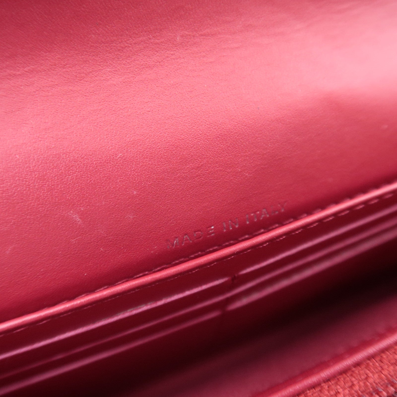 CHANEL Coco Mark Matelasse Patent Long Wallet Red