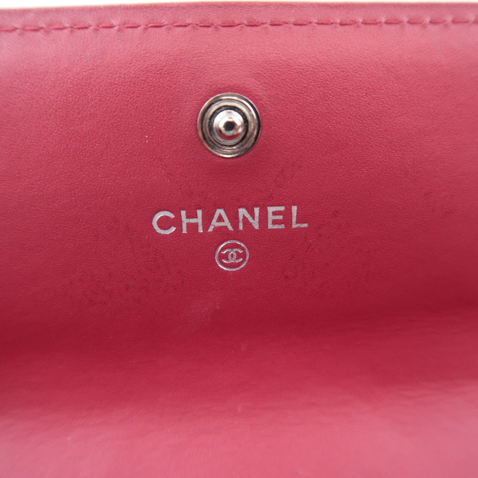 CHANEL Coco Mark Matelasse Patent Long Wallet Red