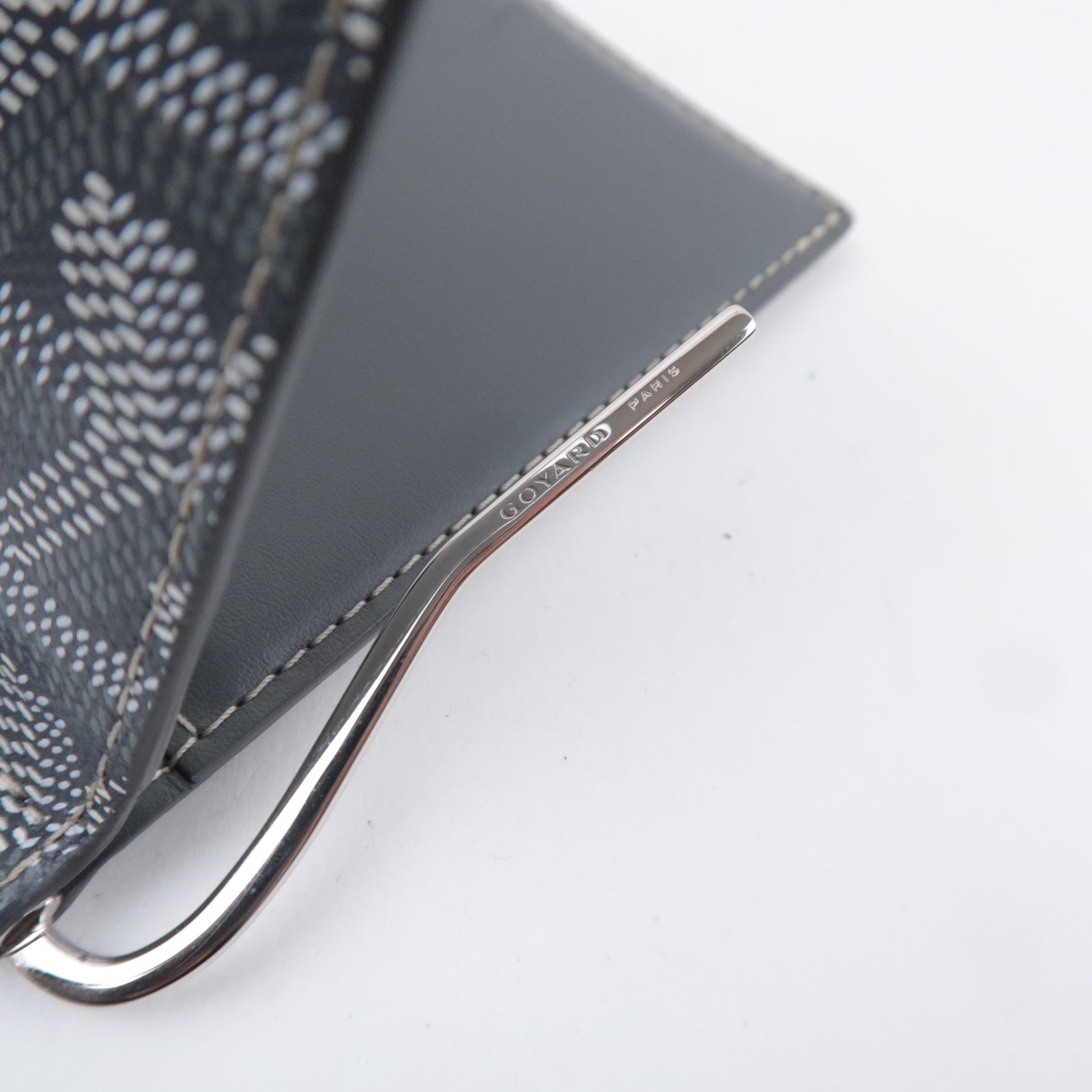 GOYARD Herringbone Saint-Thomas Money Clip Bill Wallet PVC Gray