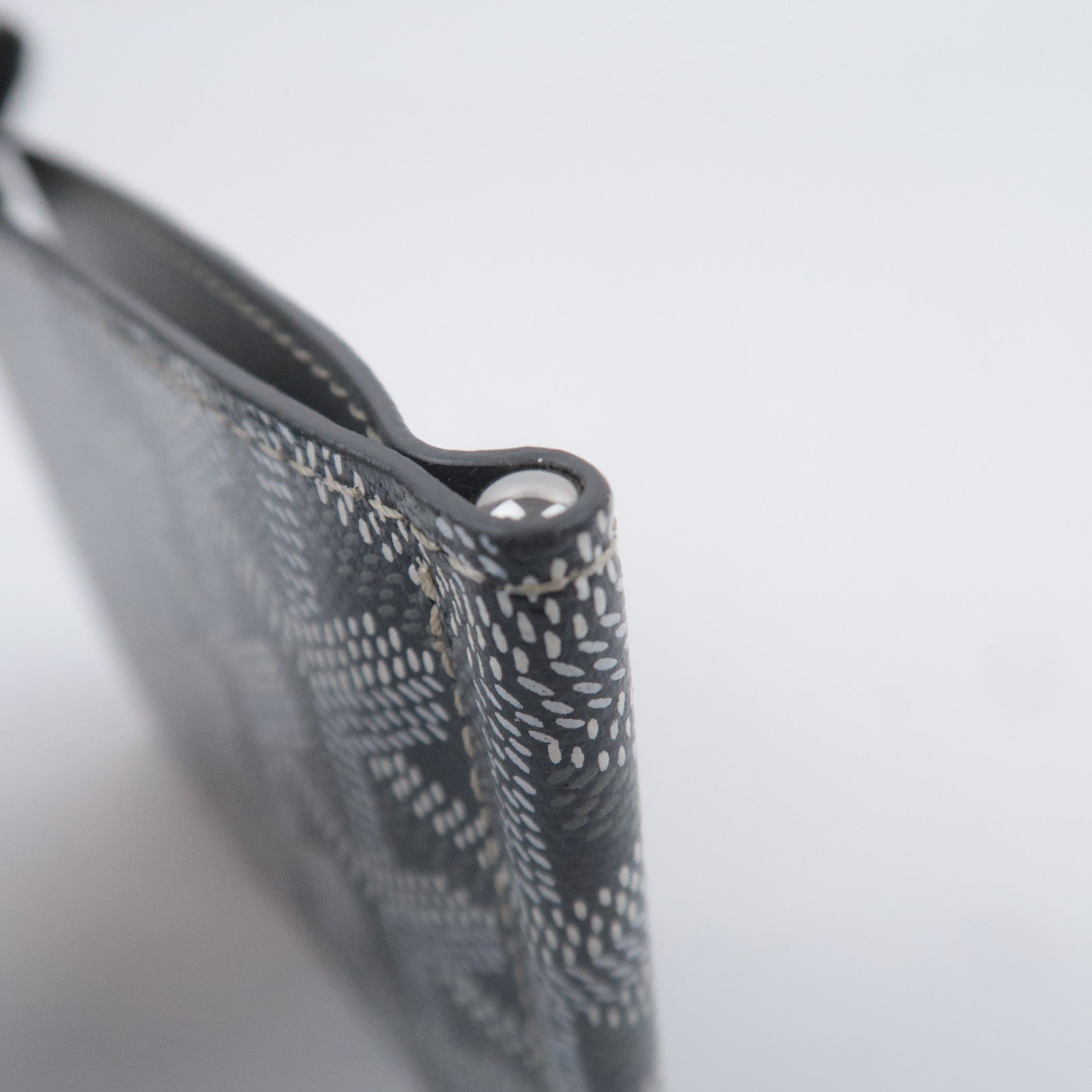 GOYARD Herringbone Saint-Thomas Money Clip Bill Wallet PVC Gray