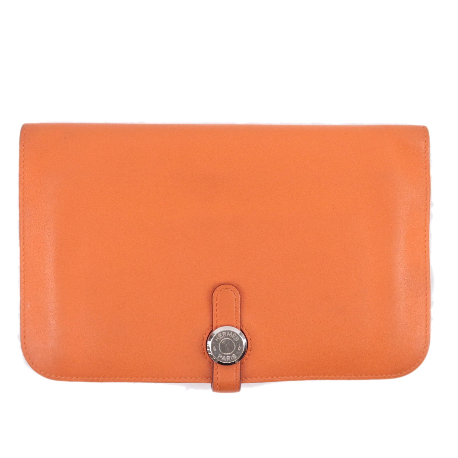 HERMES Dogon GM Wallet X Stamp (2016) Veau Swift Orange91881