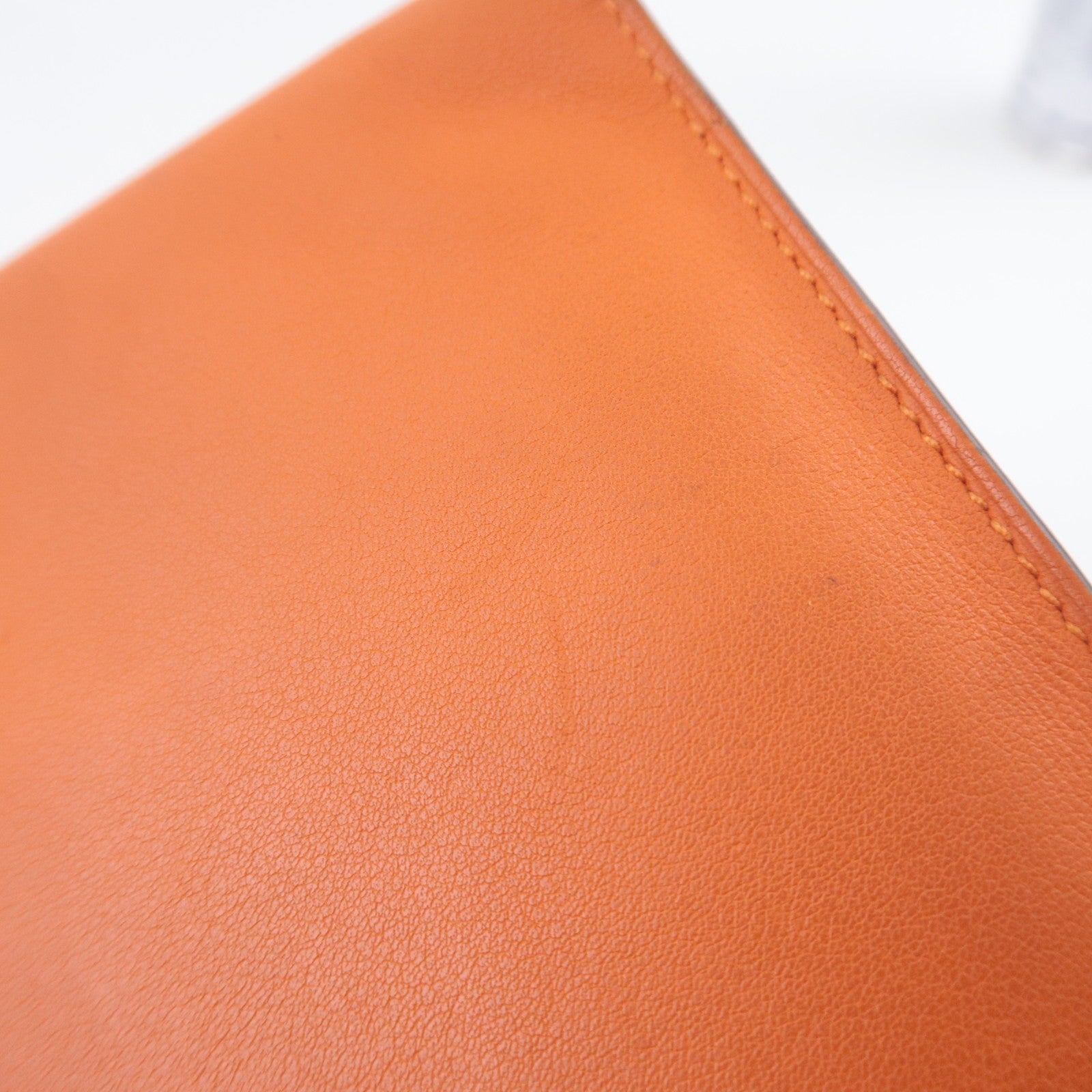HERMES Dogon GM Wallet X Stamp (2016) Veau Swift Orange