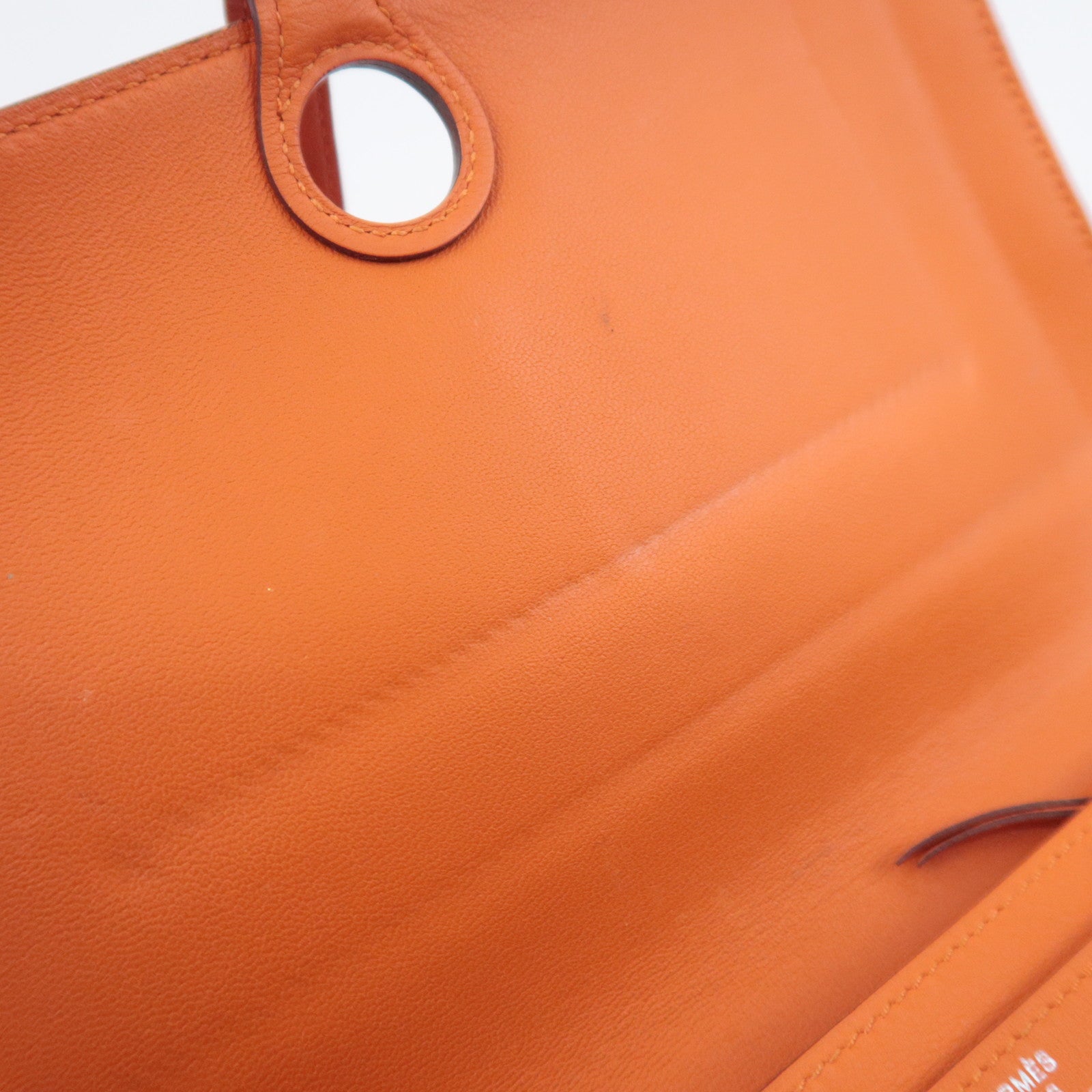 HERMES Dogon GM Wallet X Stamp (2016) Veau Swift Orange