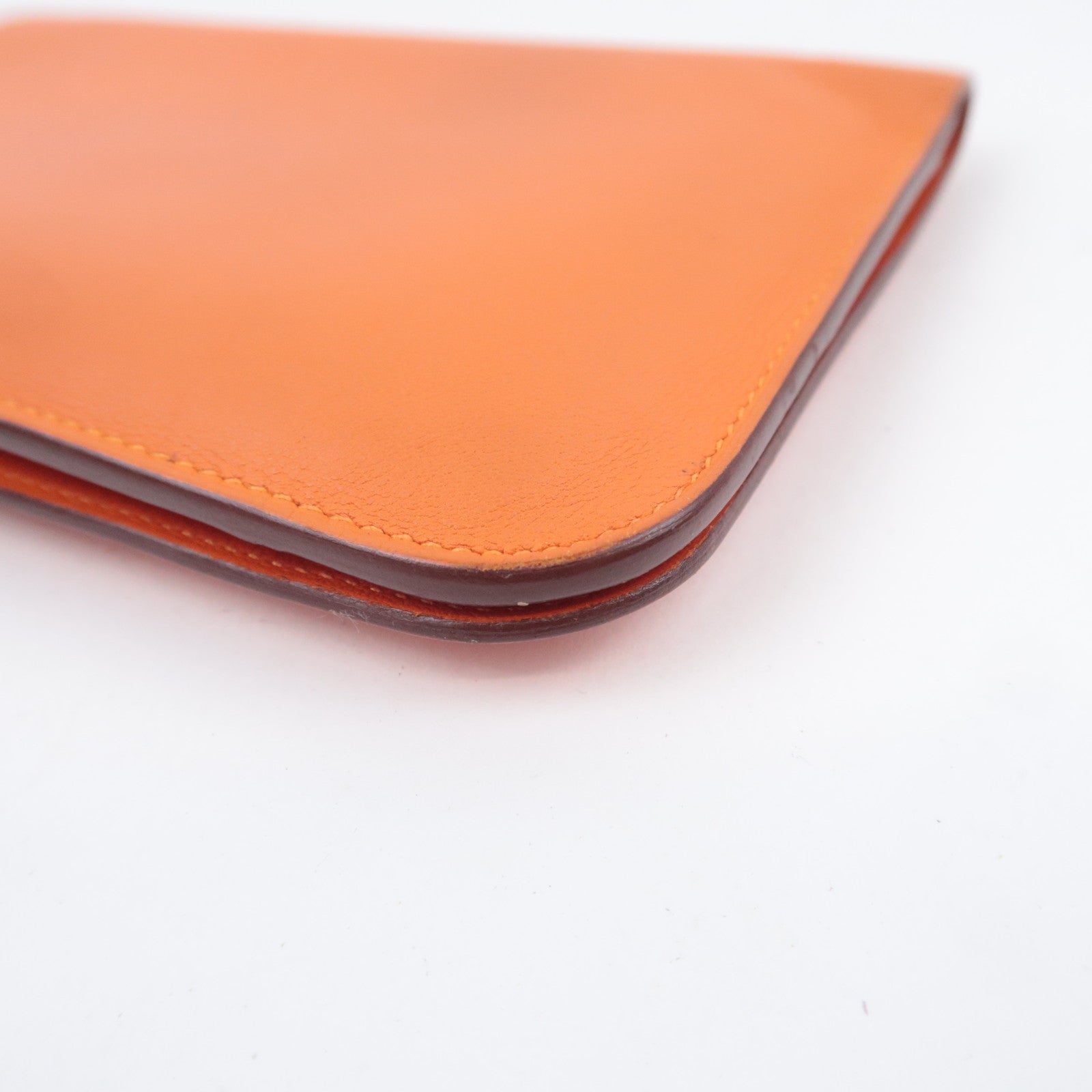 HERMES Dogon GM Wallet X Stamp (2016) Veau Swift Orange