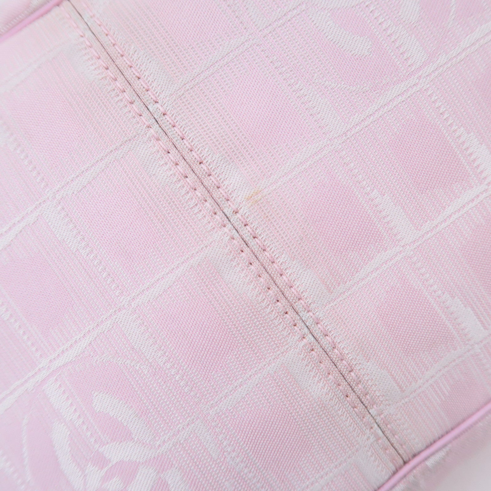 CHANEL Travel Line MM Nylon Jacquard Tote Bag Pink A15991