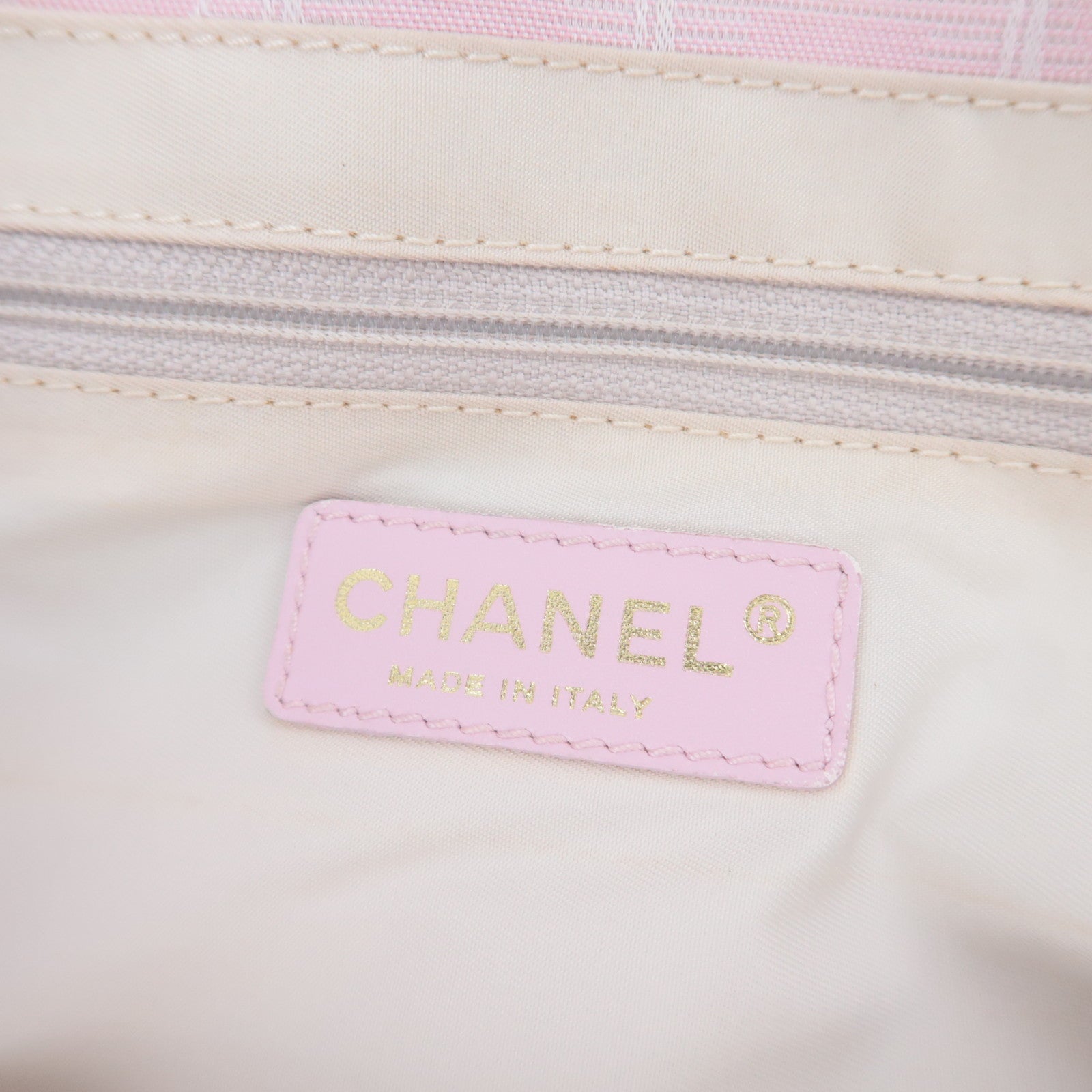 CHANEL Travel Line MM Nylon Jacquard Tote Bag Pink A15991
