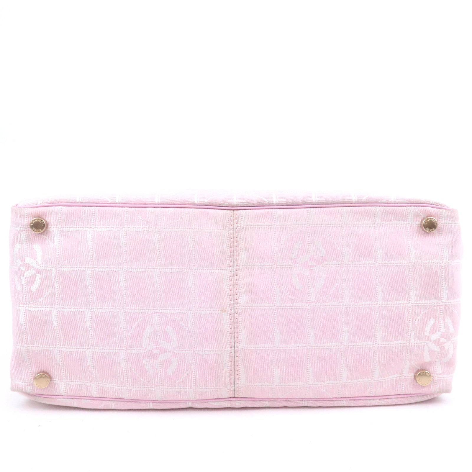 CHANEL Travel Line MM Nylon Jacquard Tote Bag Pink A15991