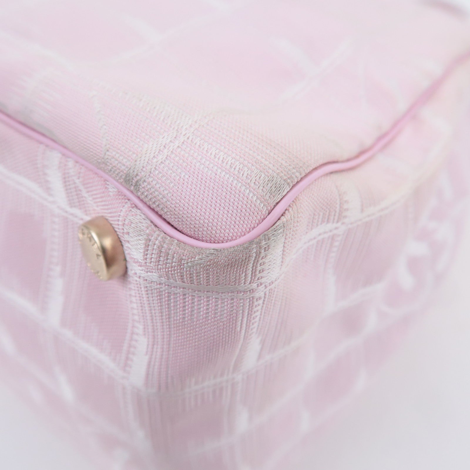 CHANEL Travel Line MM Nylon Jacquard Tote Bag Pink A15991
