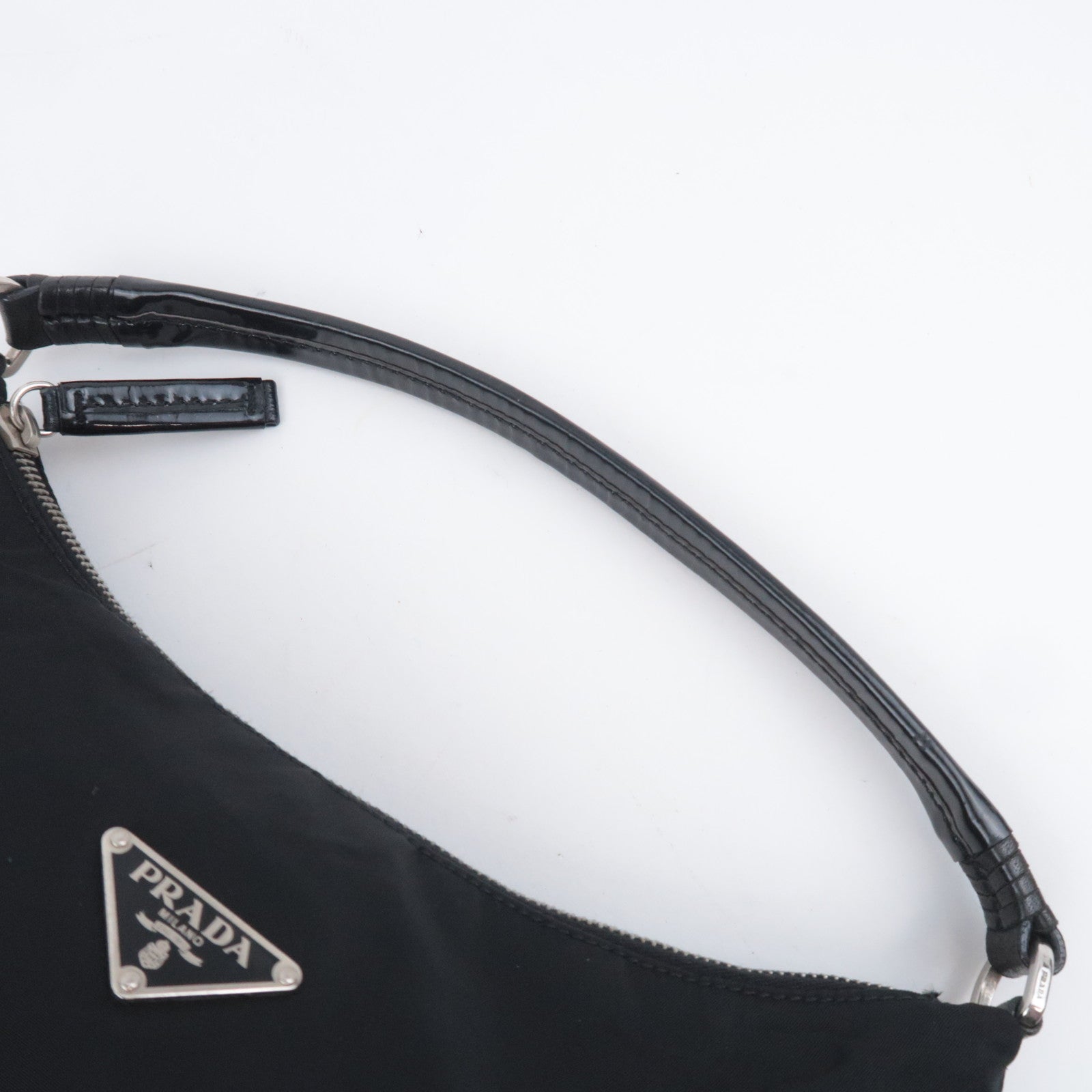 PRADA Logo Nylon Shoulder Bag Black BR1577