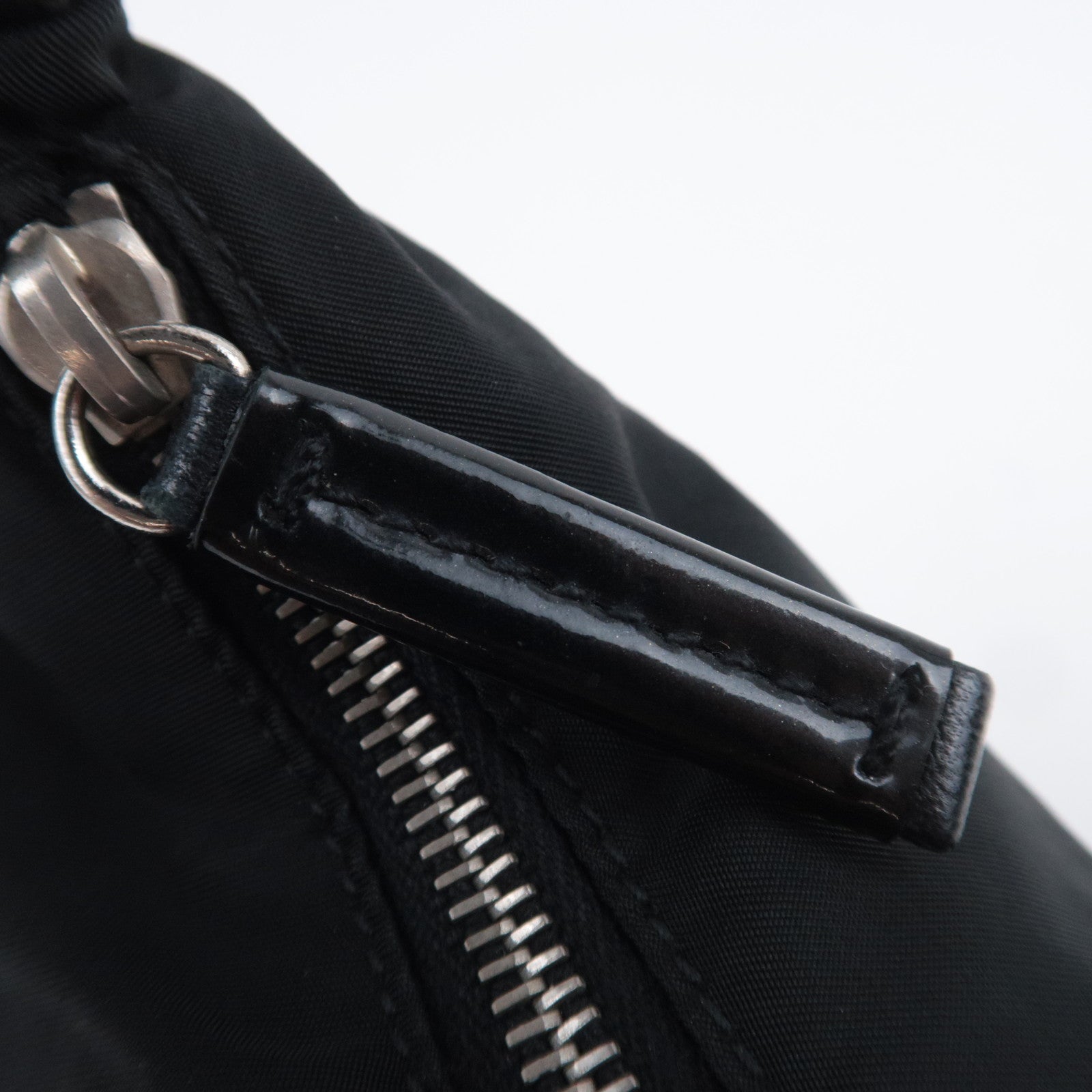PRADA Logo Nylon Shoulder Bag Black BR1577