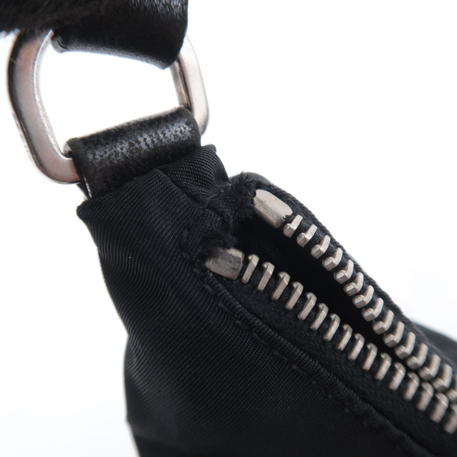 PRADA Logo Nylon Shoulder Bag Black BR1577