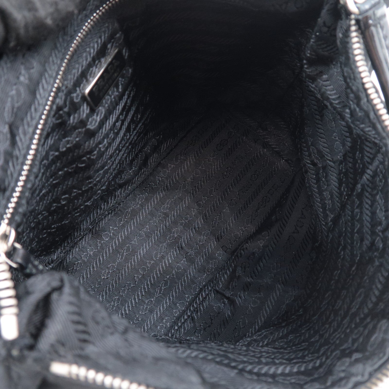 PRADA Logo Nylon Shoulder Bag Black BR1577