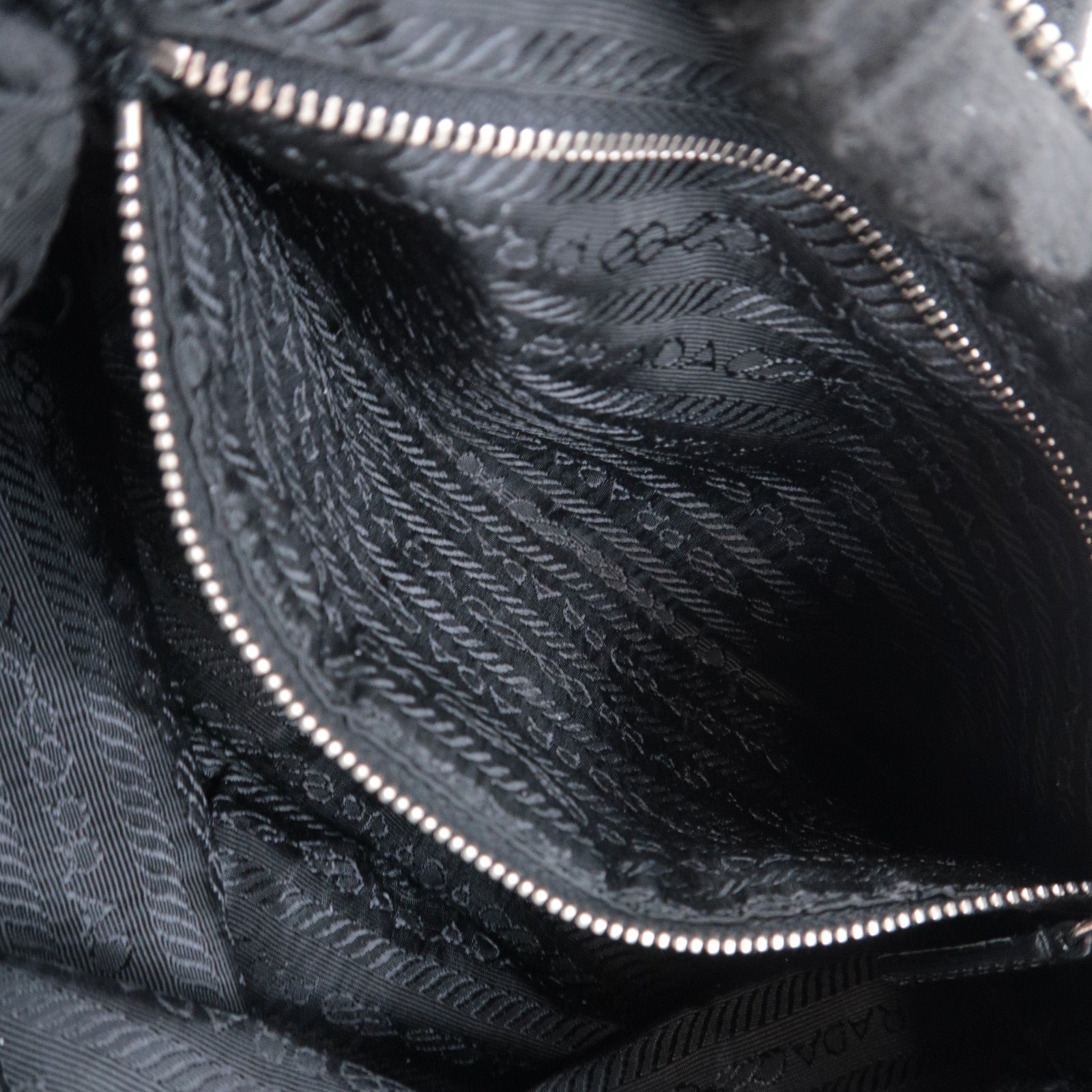PRADA Logo Nylon Shoulder Bag Black BR1577