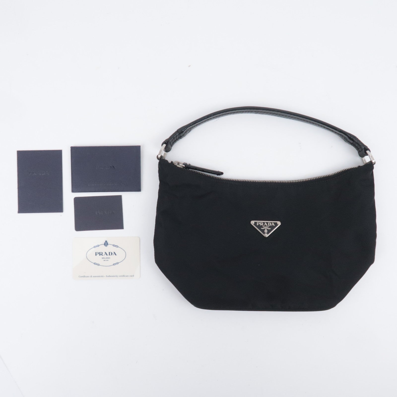 PRADA Logo Nylon Shoulder Bag Black BR1577