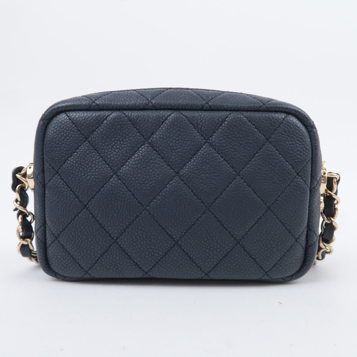 CHANEL Matelasse Tassel Camera Bag Chain Shoulder Bag Caviar Skin Navy