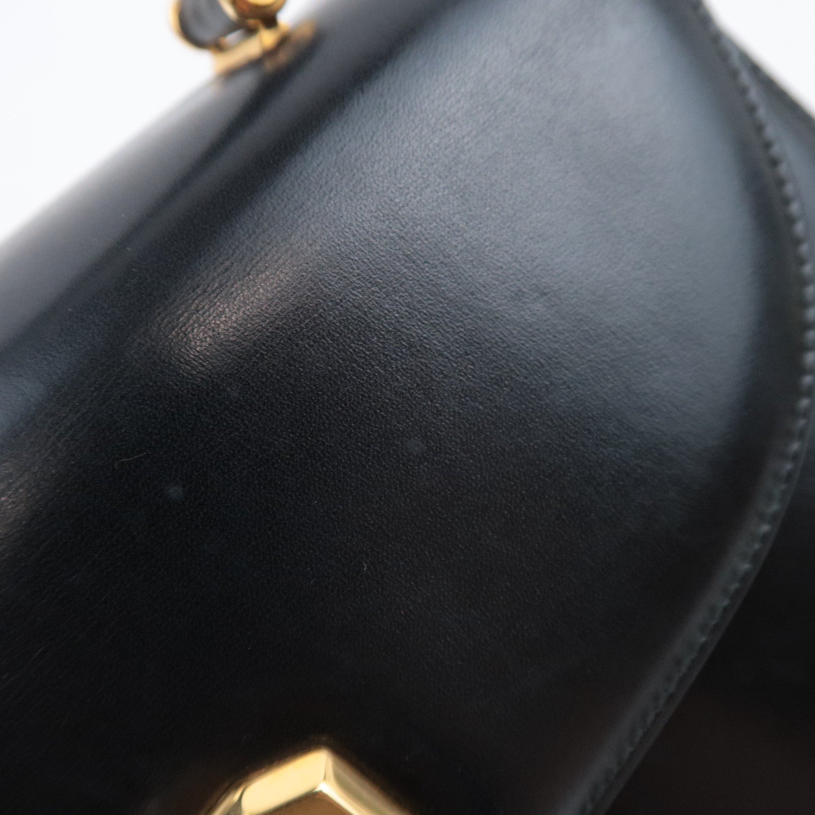 GUCCI Old Gucci Turnlock Leather Handbag Black 000.46.0164