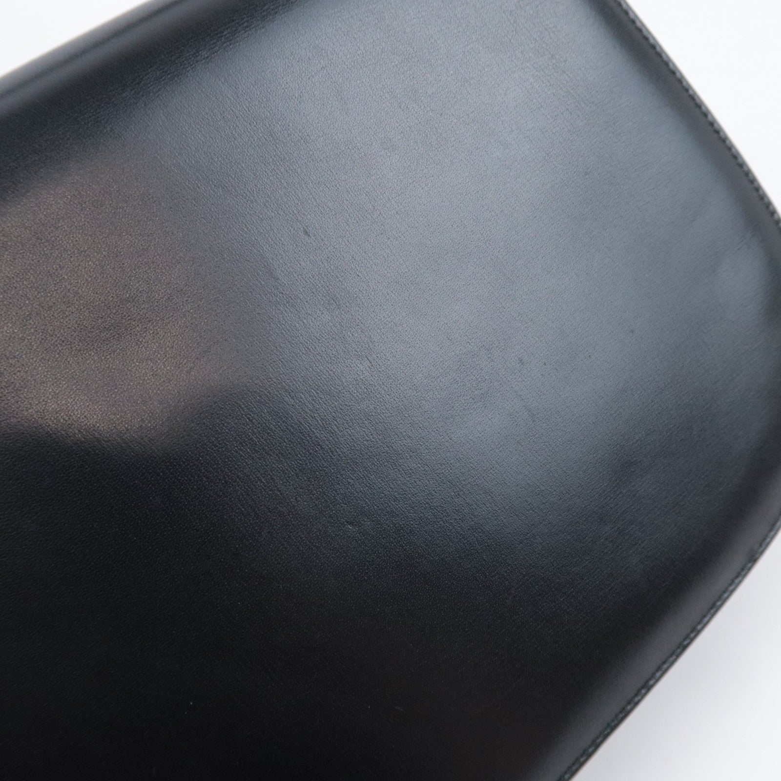 GUCCI Old Gucci Turnlock Leather Handbag Black 000.46.0164