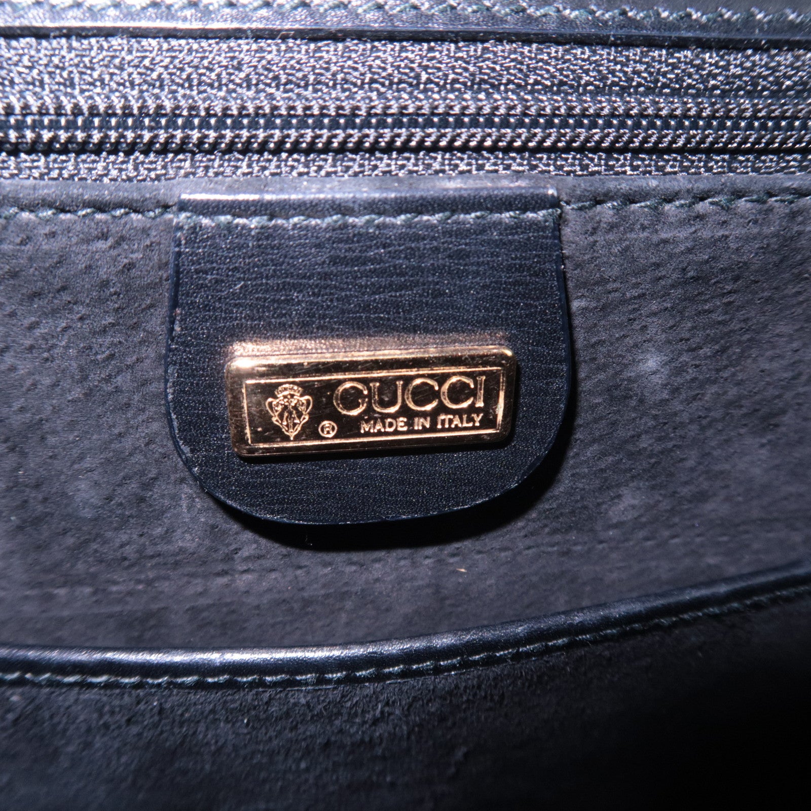 GUCCI Old Gucci Turnlock Leather Handbag Black 000.46.0164