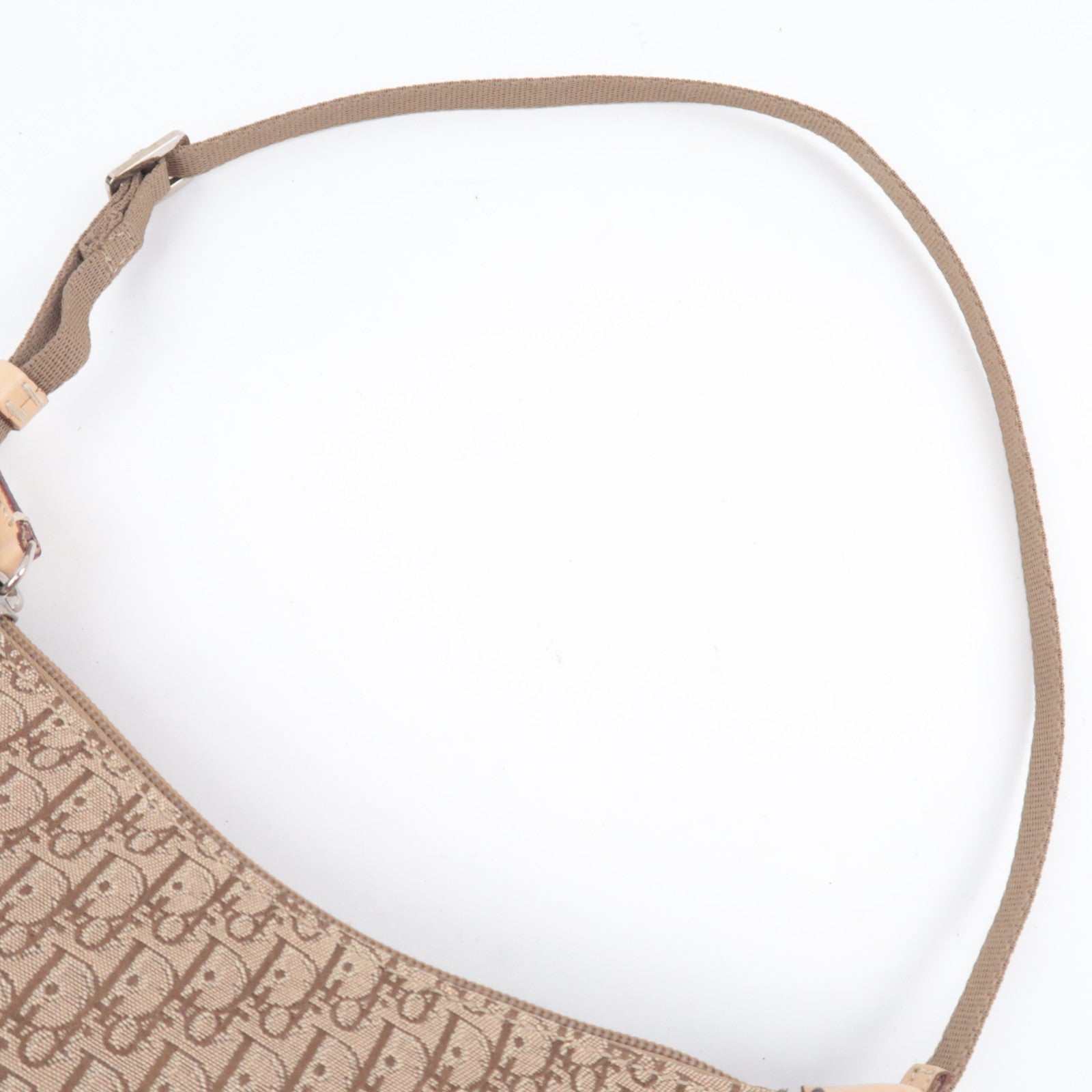 Christian Dior Trotter Canvas Shoulder Bag Beige