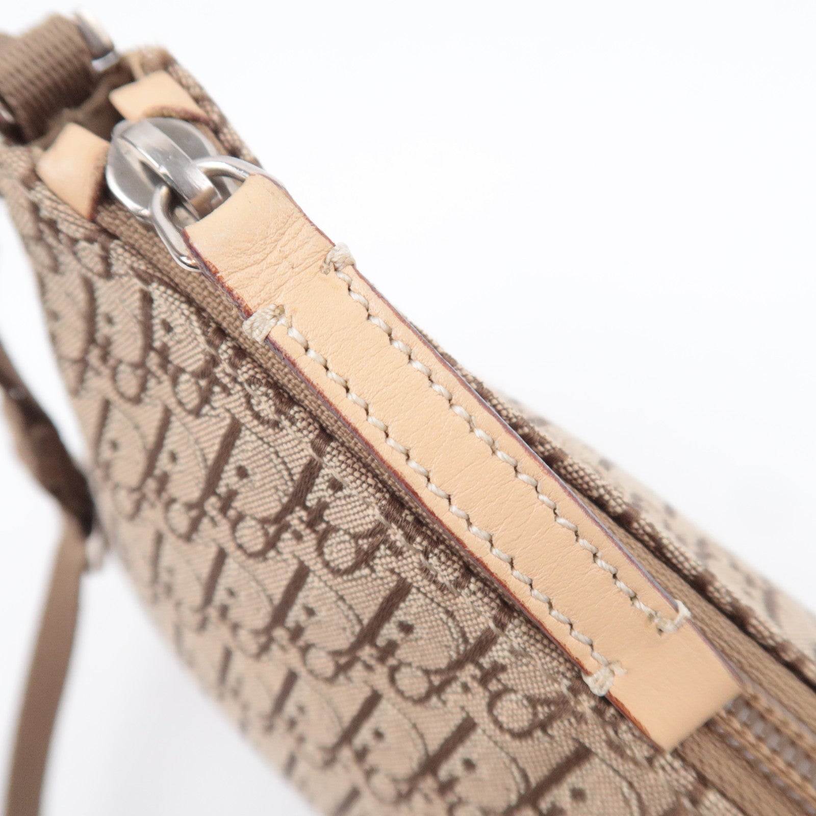Christian Dior Trotter Canvas Shoulder Bag Beige