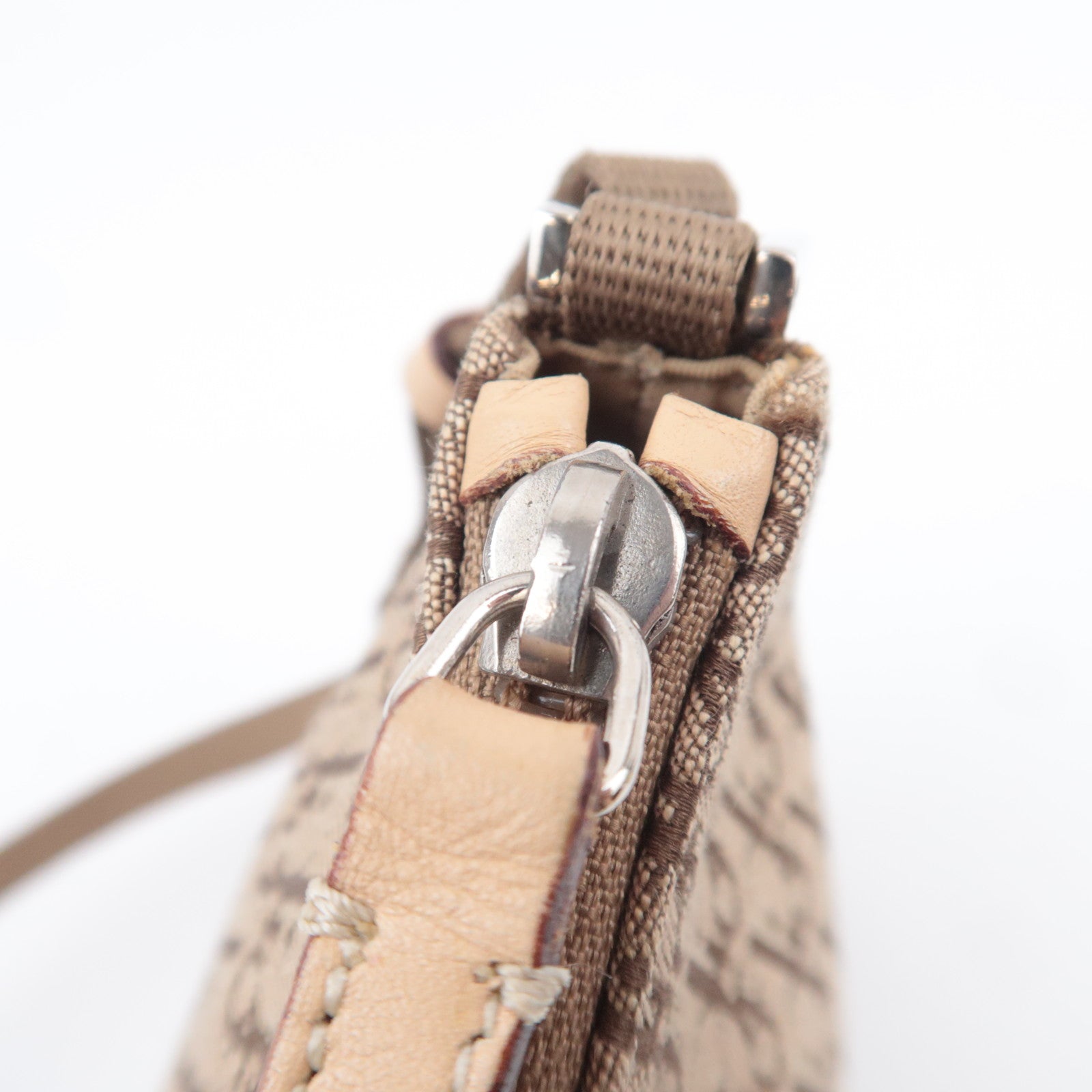 Christian Dior Trotter Canvas Shoulder Bag Beige