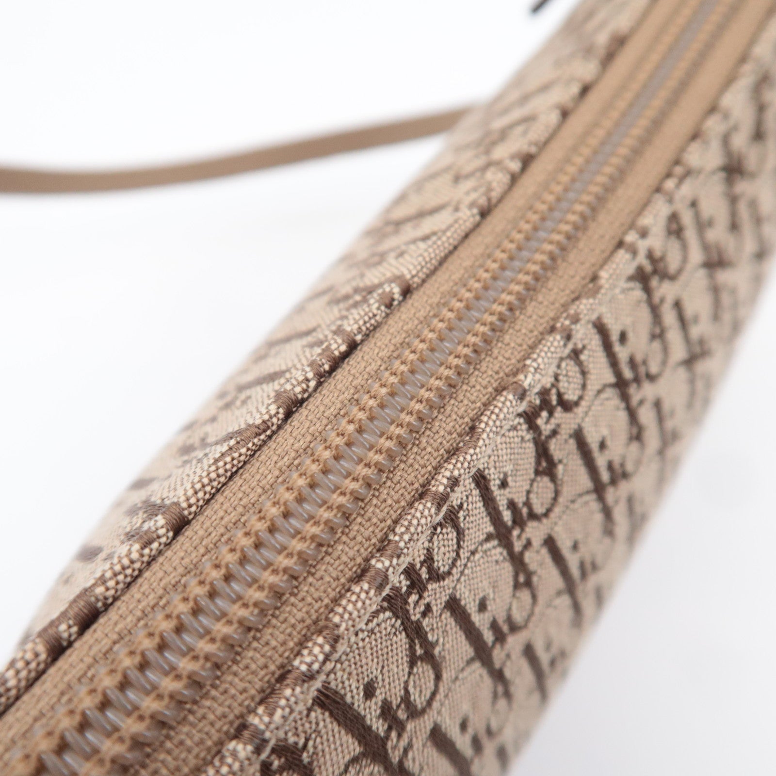 Christian Dior Trotter Canvas Shoulder Bag Beige
