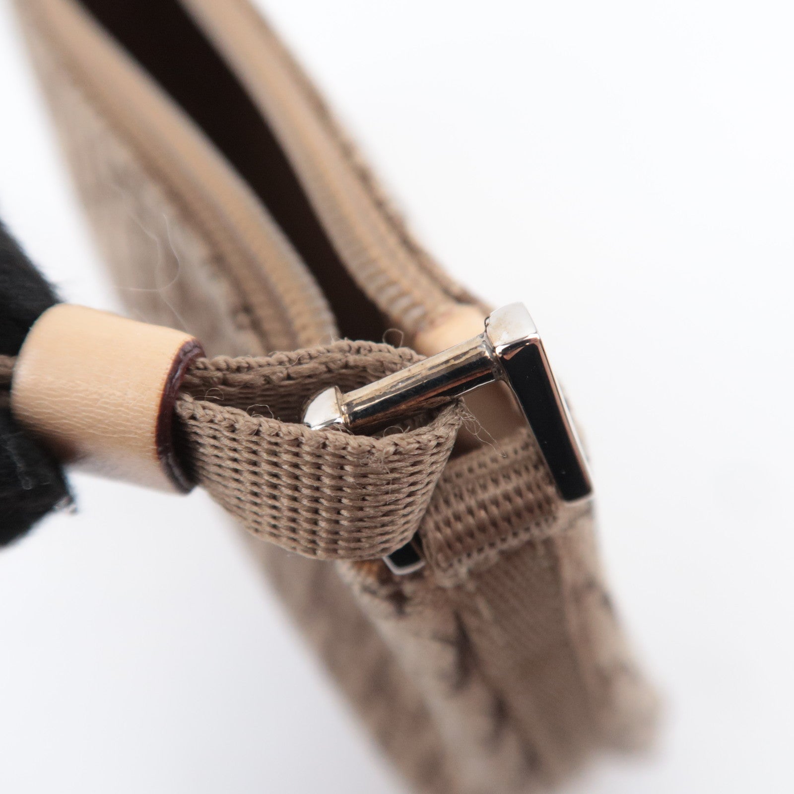 Christian Dior Trotter Canvas Shoulder Bag Beige