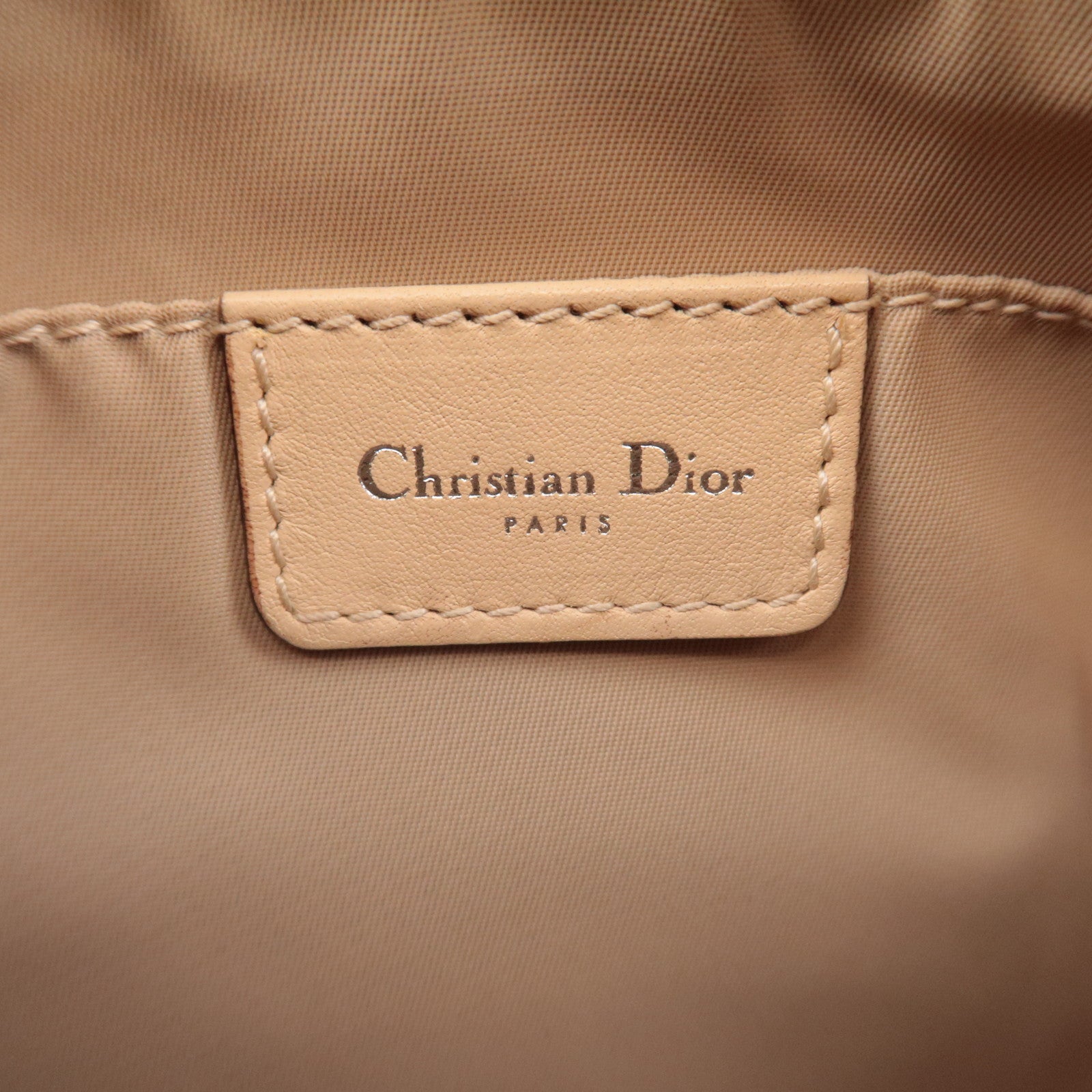 Christian Dior Trotter Canvas Shoulder Bag Beige