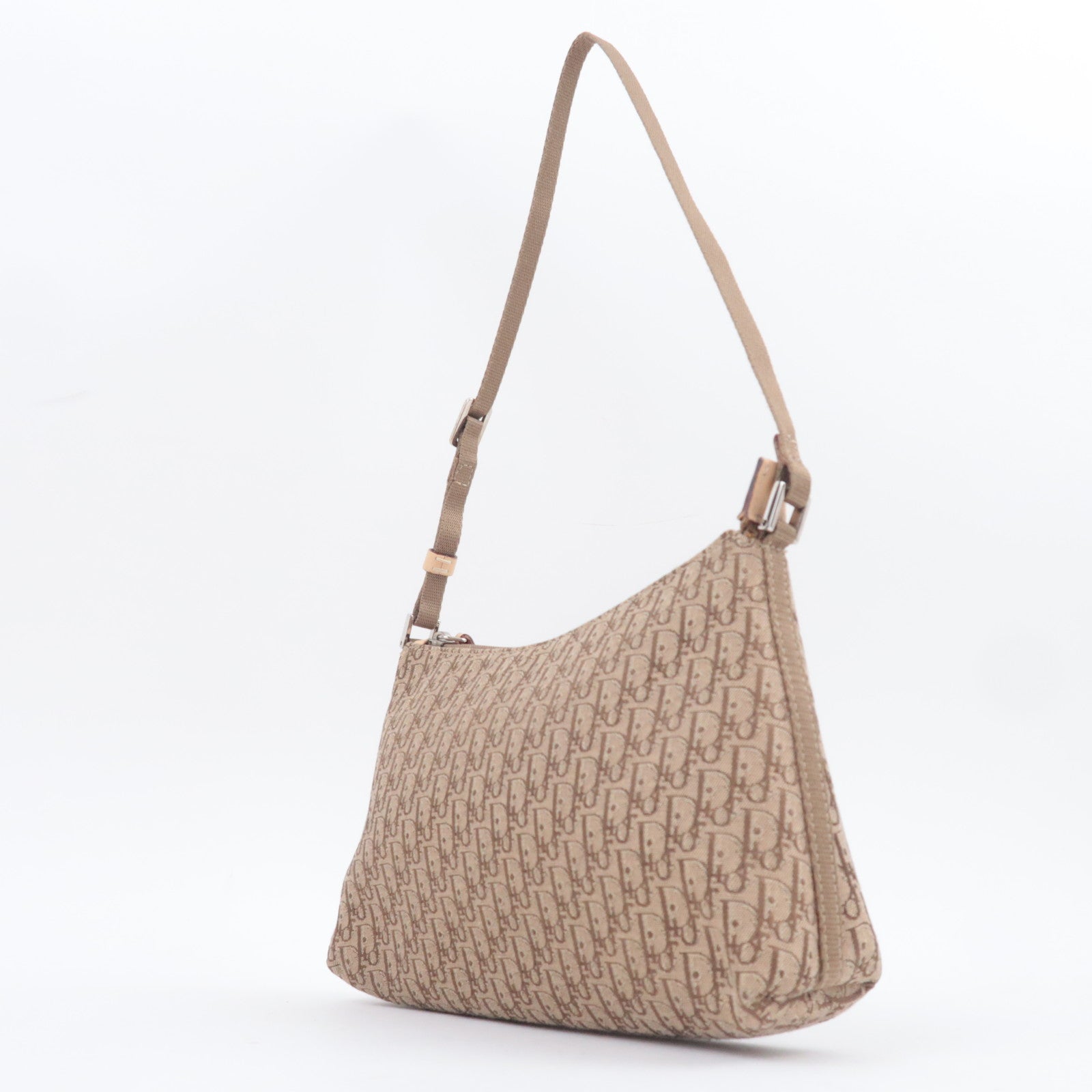 Christian Dior Trotter Canvas Shoulder Bag Beige