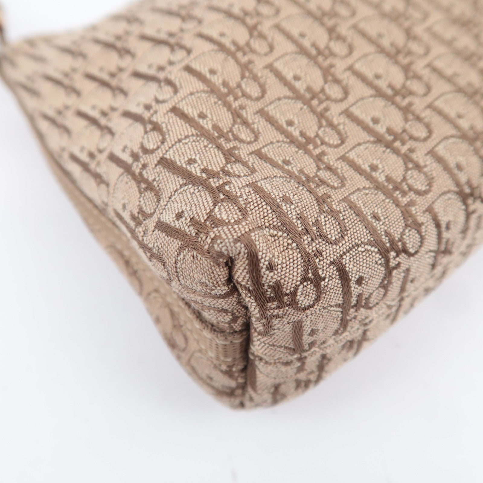 Christian Dior Trotter Canvas Shoulder Bag Beige