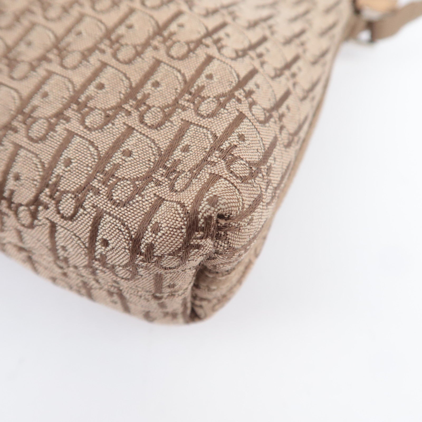 Christian Dior Trotter Canvas Shoulder Bag Beige