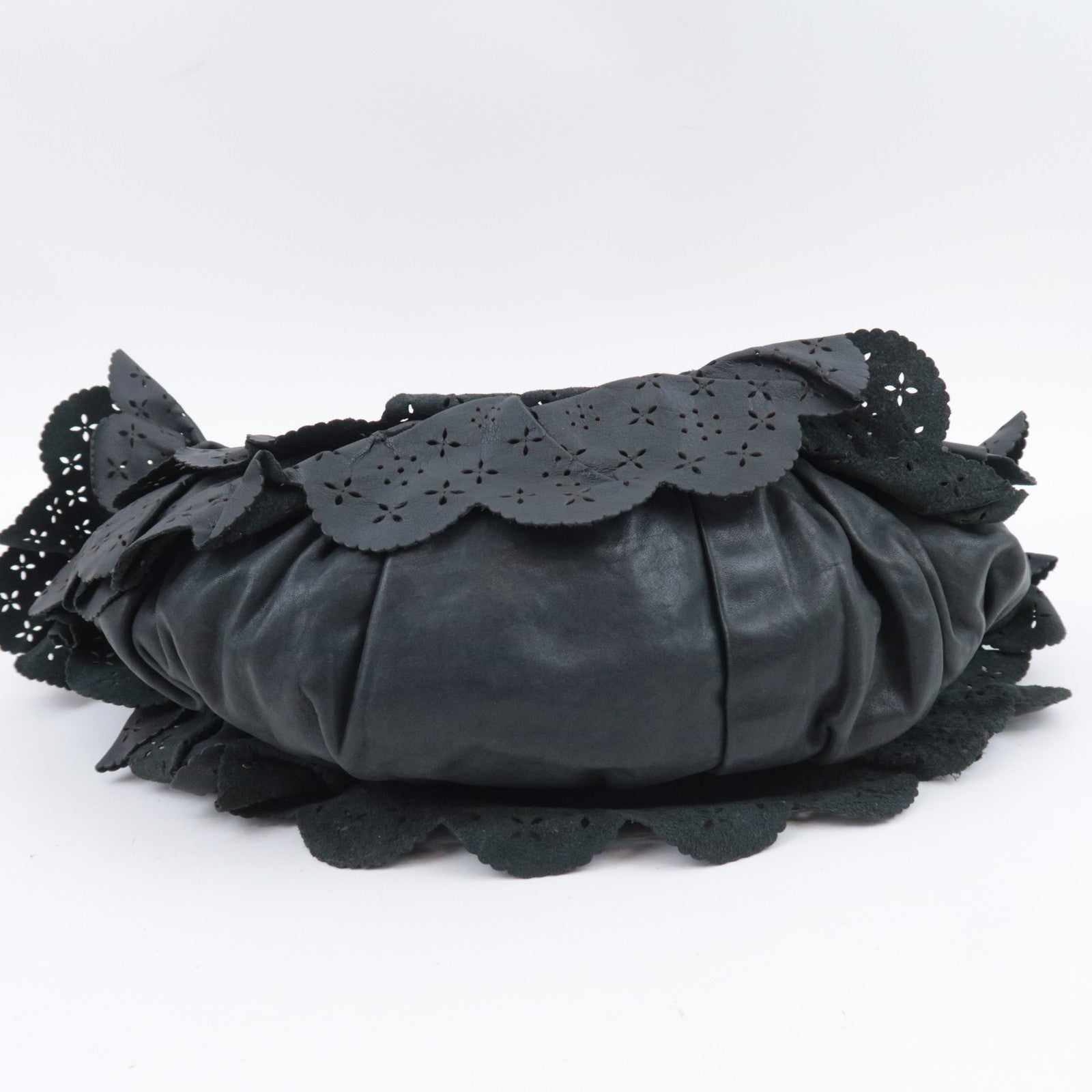 Christian Dior Gypsy Ruffle Perforated Leather Hobo Bag