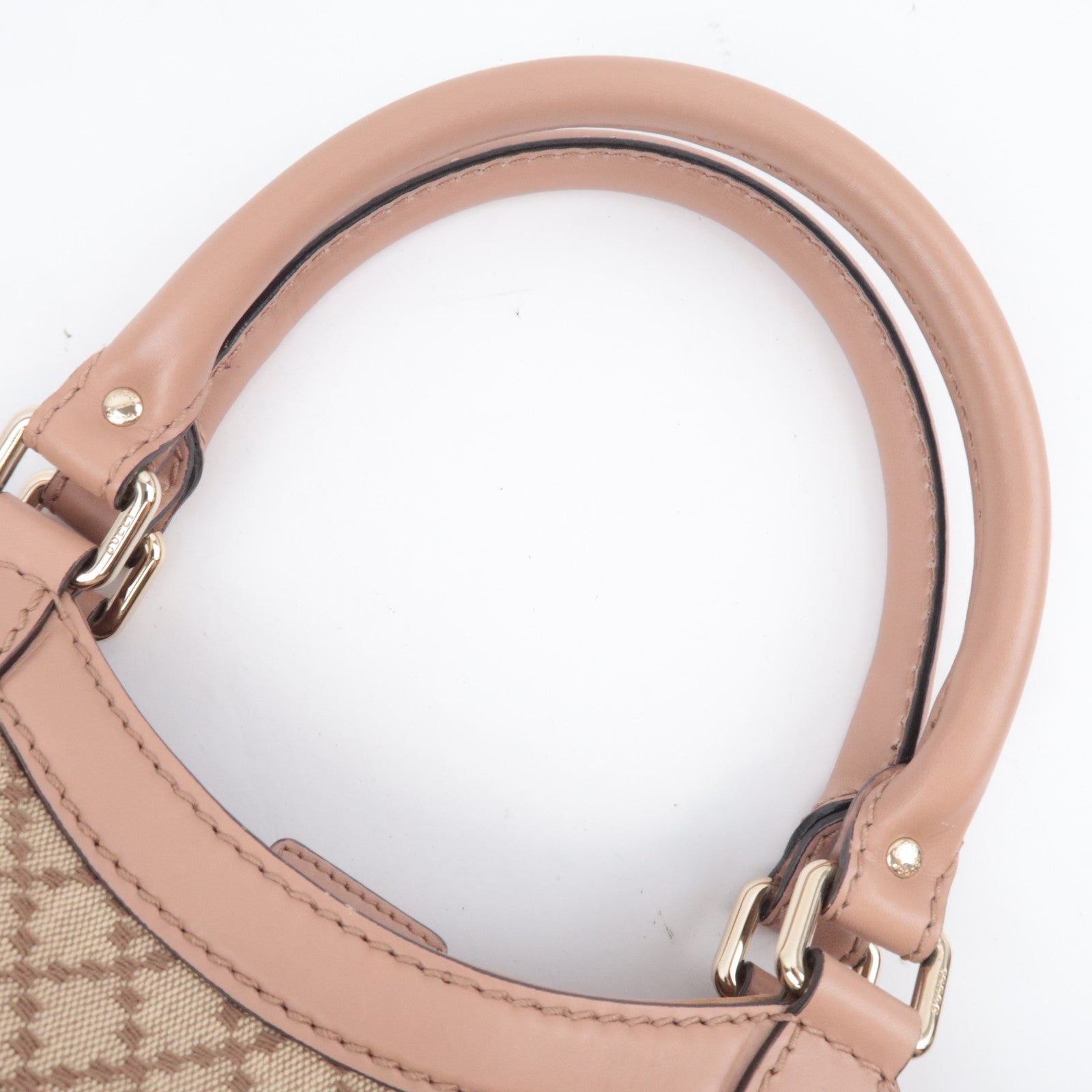 GUCCI Diamante Sukey Canvas Tote Bag Beige Pink 211944