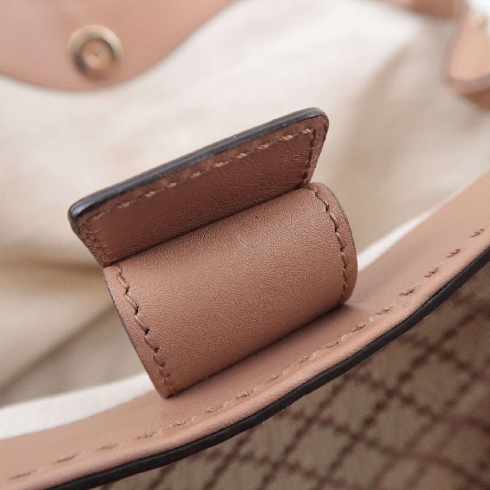 GUCCI Diamante Sukey Canvas Tote Bag Beige Pink 211944