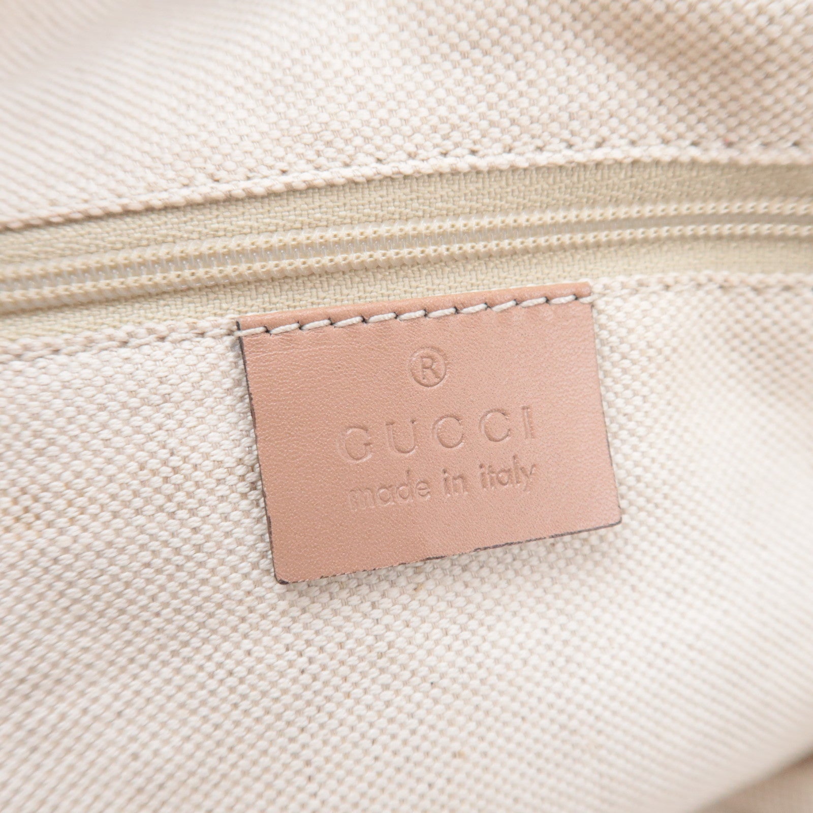 GUCCI Diamante Sukey Canvas Tote Bag Beige Pink 211944