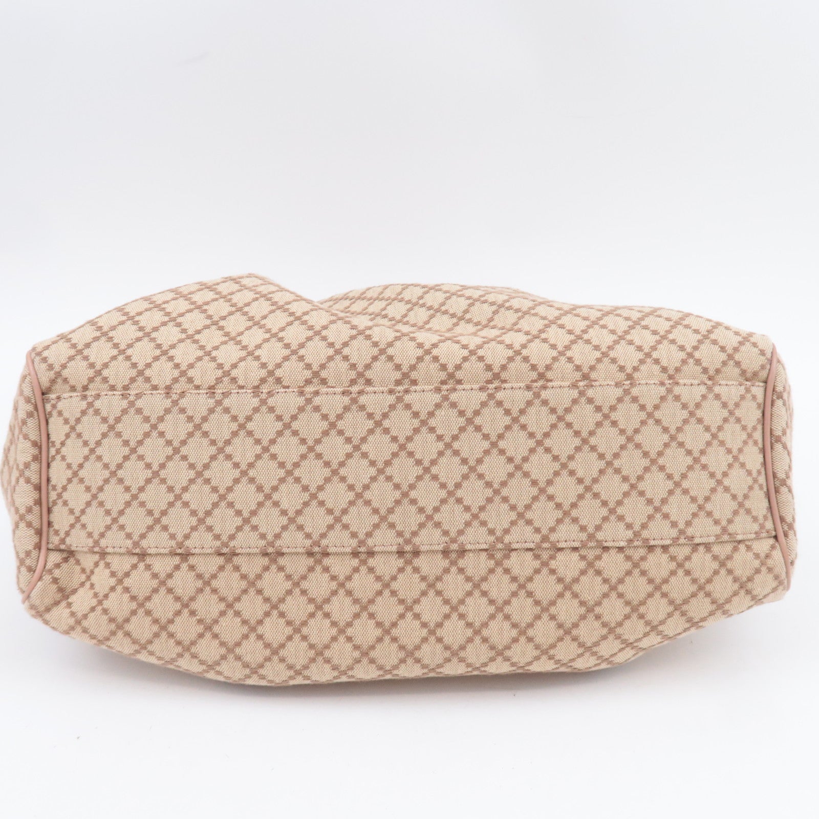 GUCCI Diamante Sukey Canvas Tote Bag Beige Pink 211944