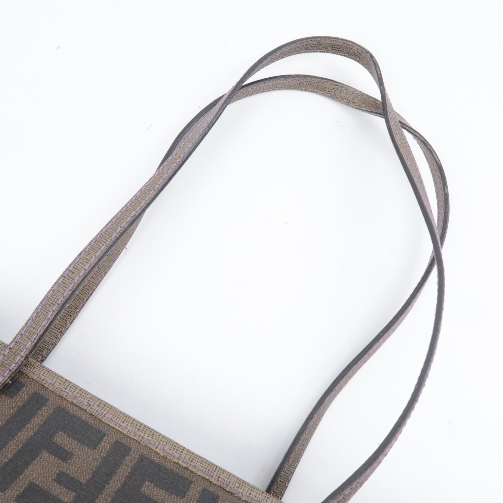 FENDI Zucca Tote Bag PVC Brown Purple 8BH185