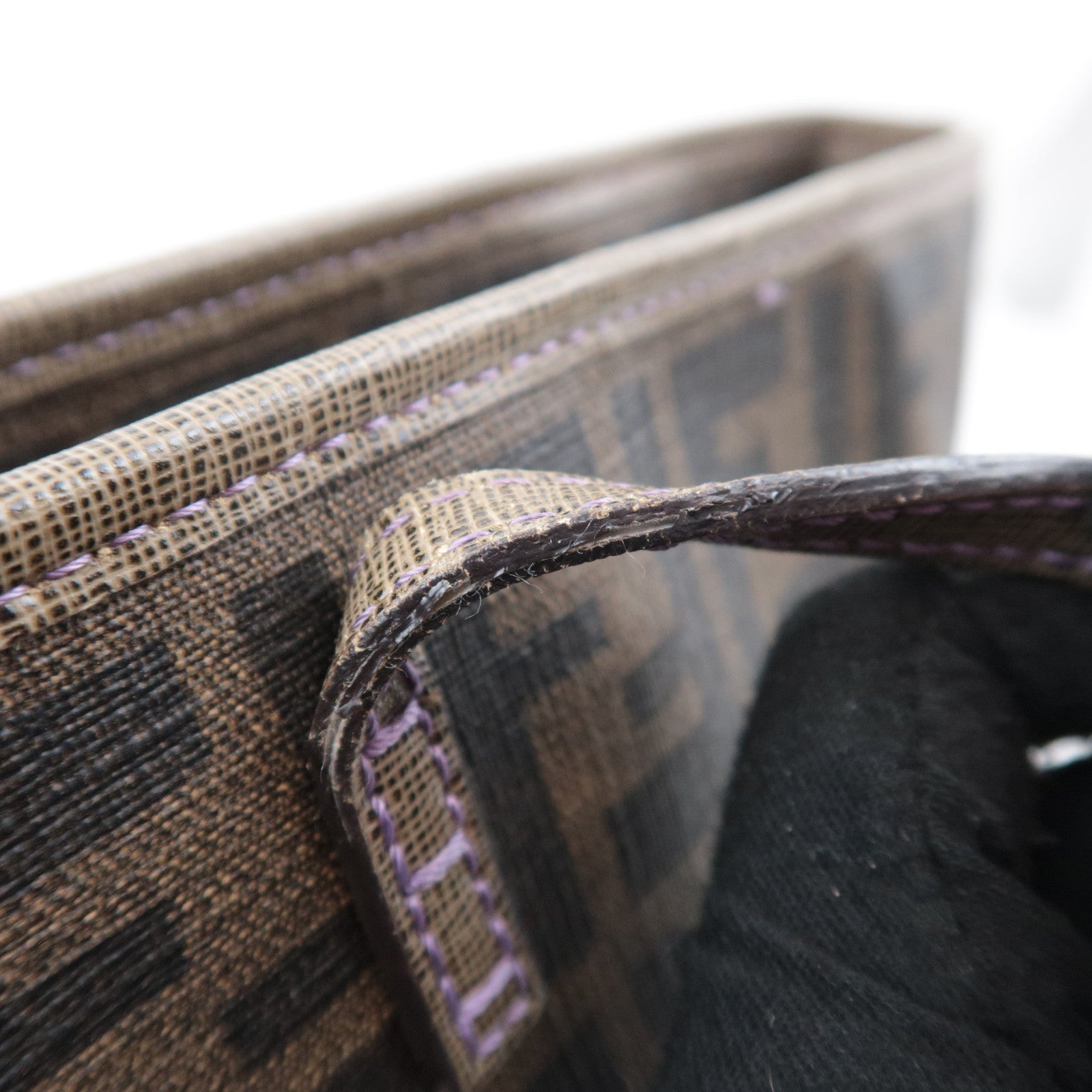 FENDI Zucca Tote Bag PVC Brown Purple 8BH185