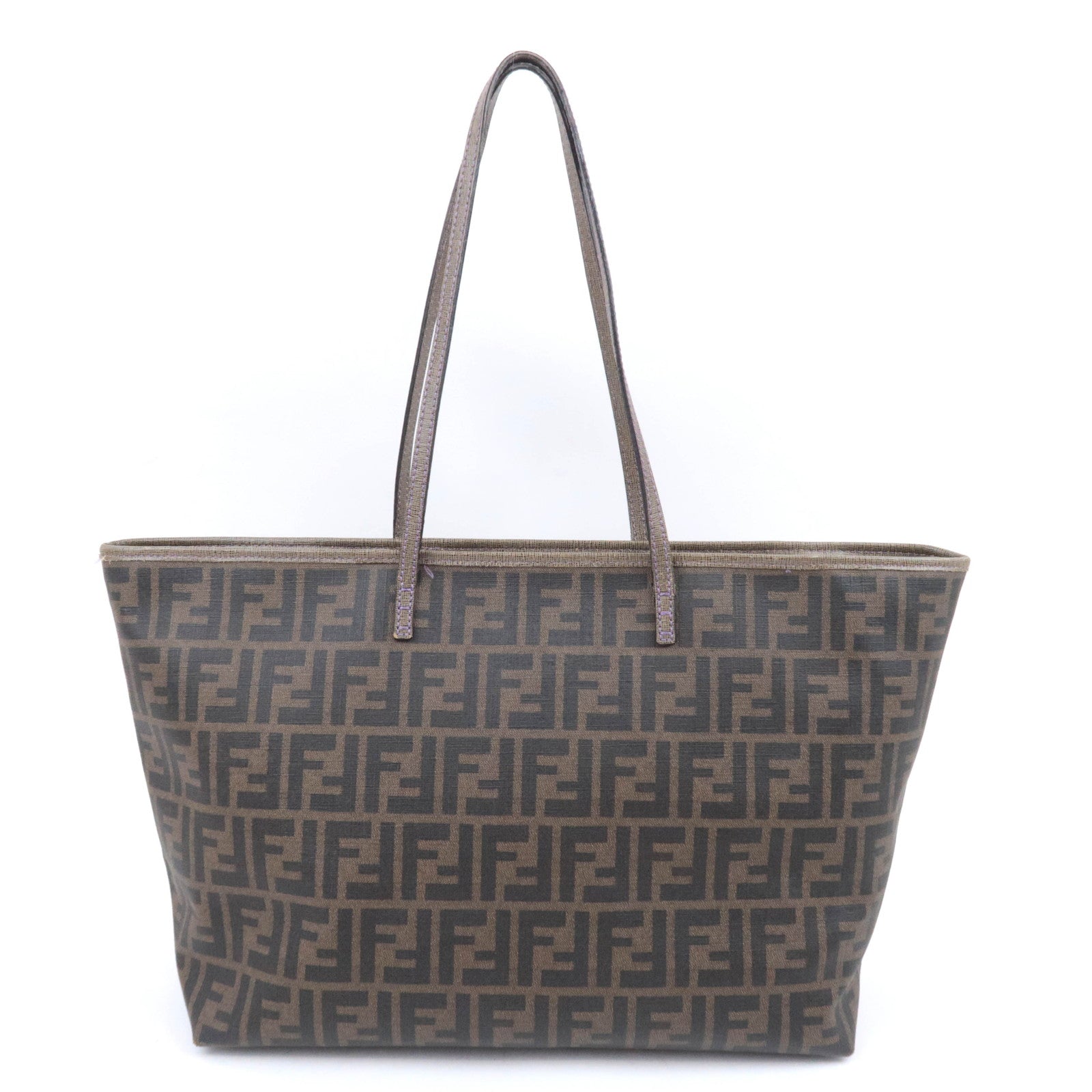 FENDI Zucca Tote Bag PVC Brown Purple 8BH185