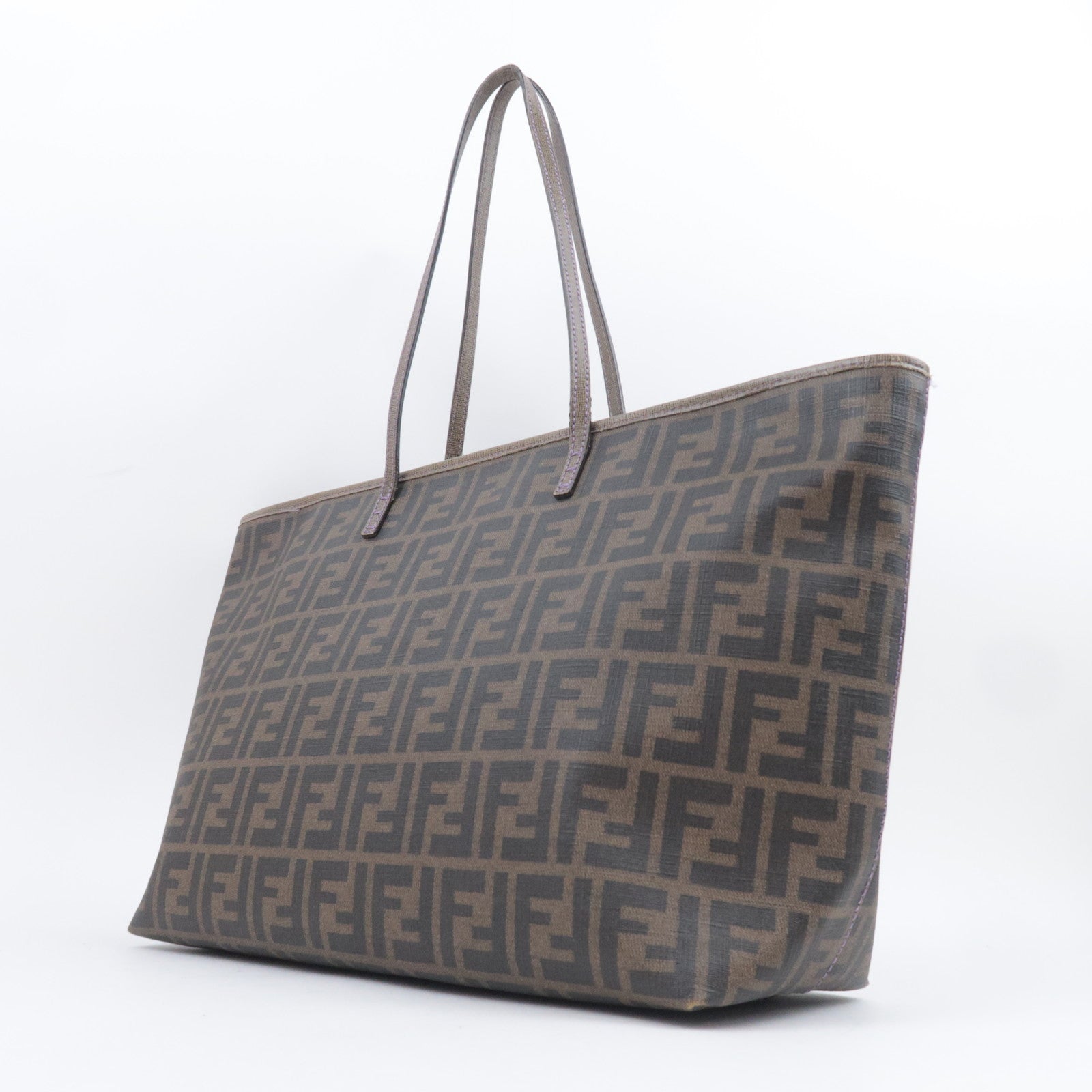 FENDI Zucca Tote Bag PVC Brown Purple 8BH185