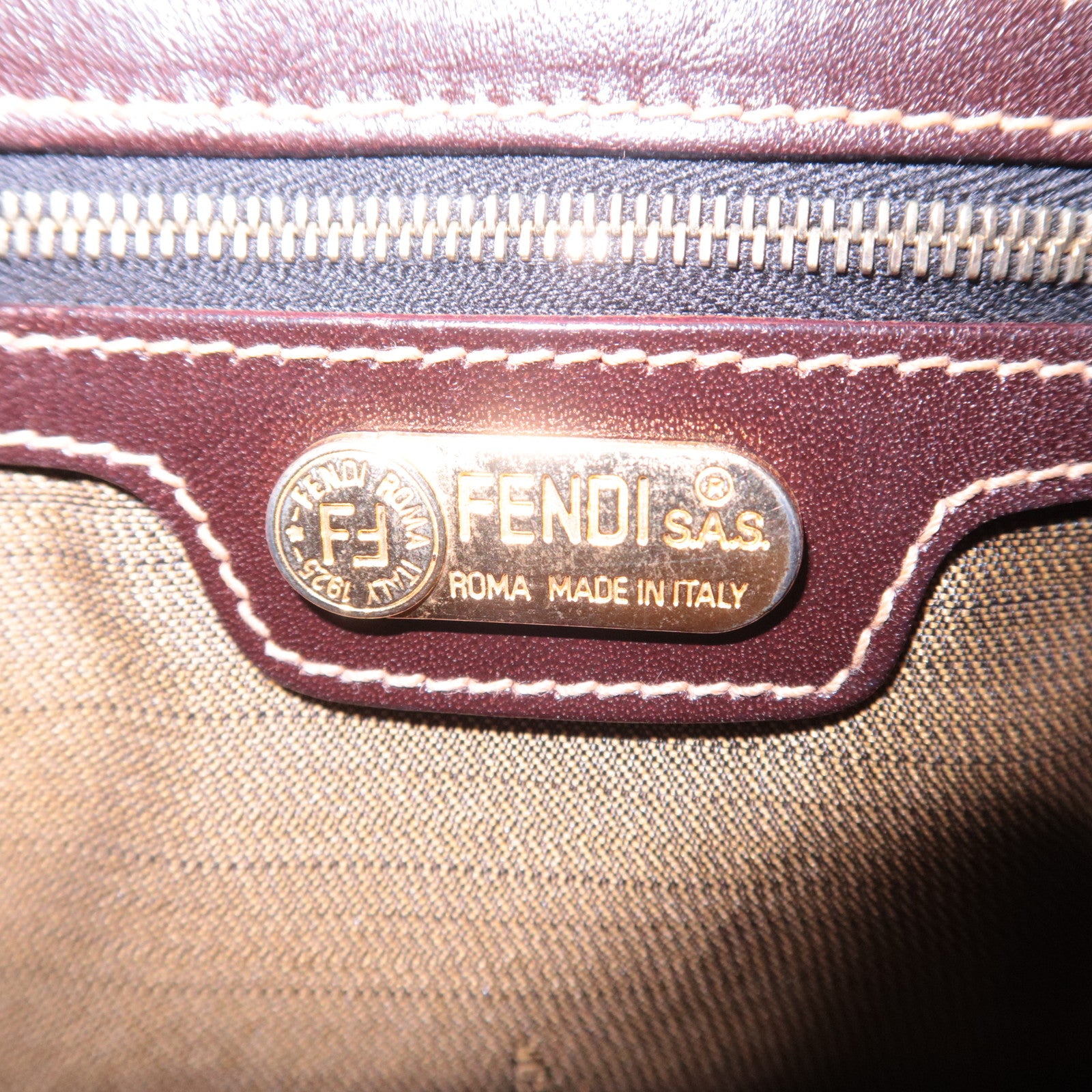 FENDI Zucca Canvas Shoulder Bag Brown 26433
