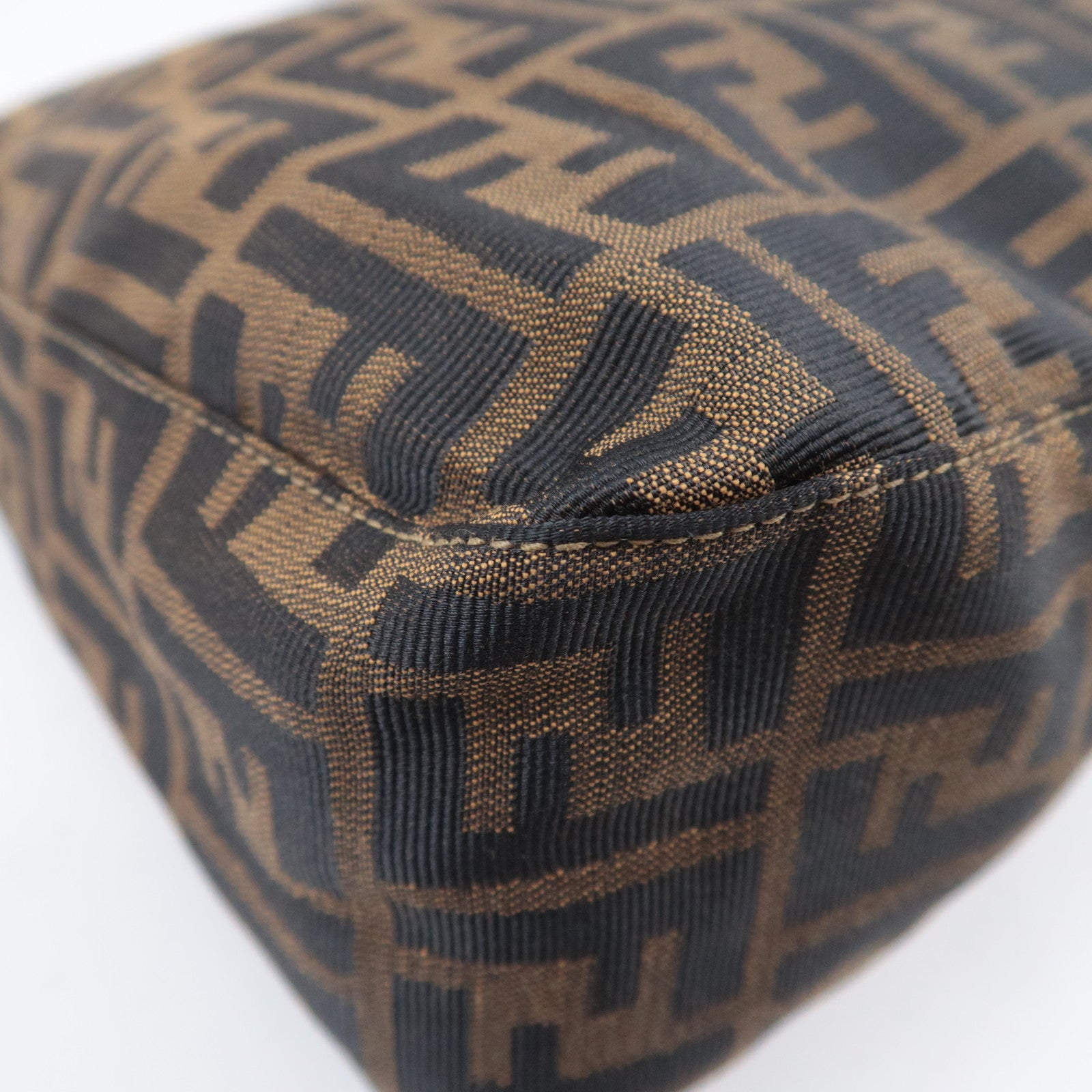 FENDI Zucca Canvas Shoulder Bag Brown 26433