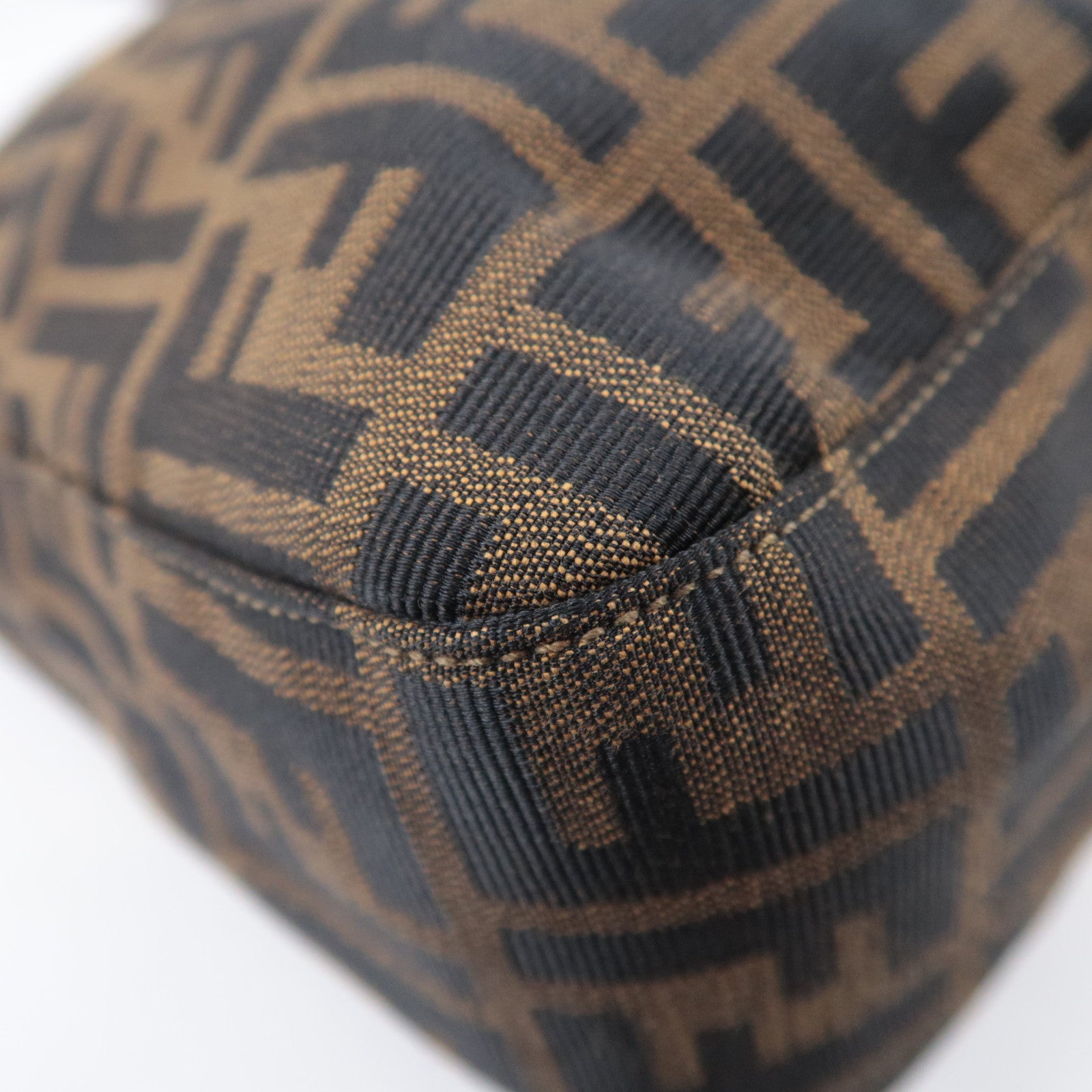 FENDI Zucca Canvas Shoulder Bag Brown 26433