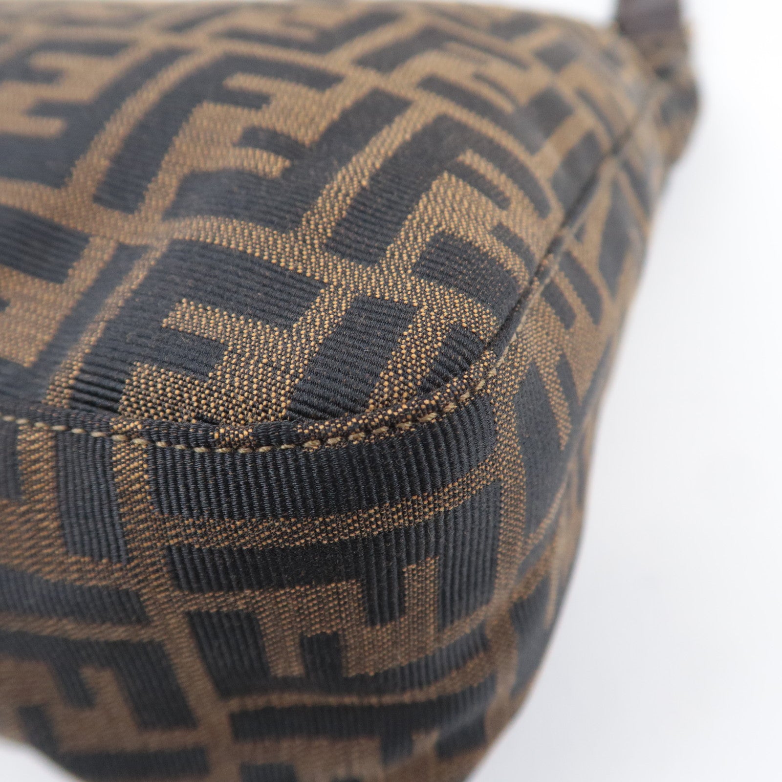FENDI Zucca Canvas Shoulder Bag Brown 26433