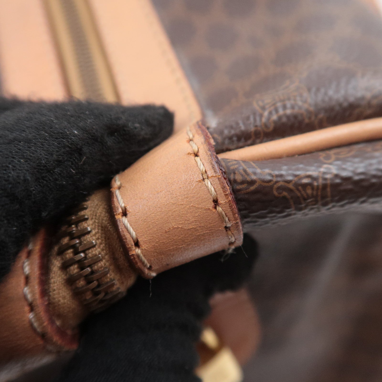 CELINE Macadam Boston Bag PVC Leather Brown